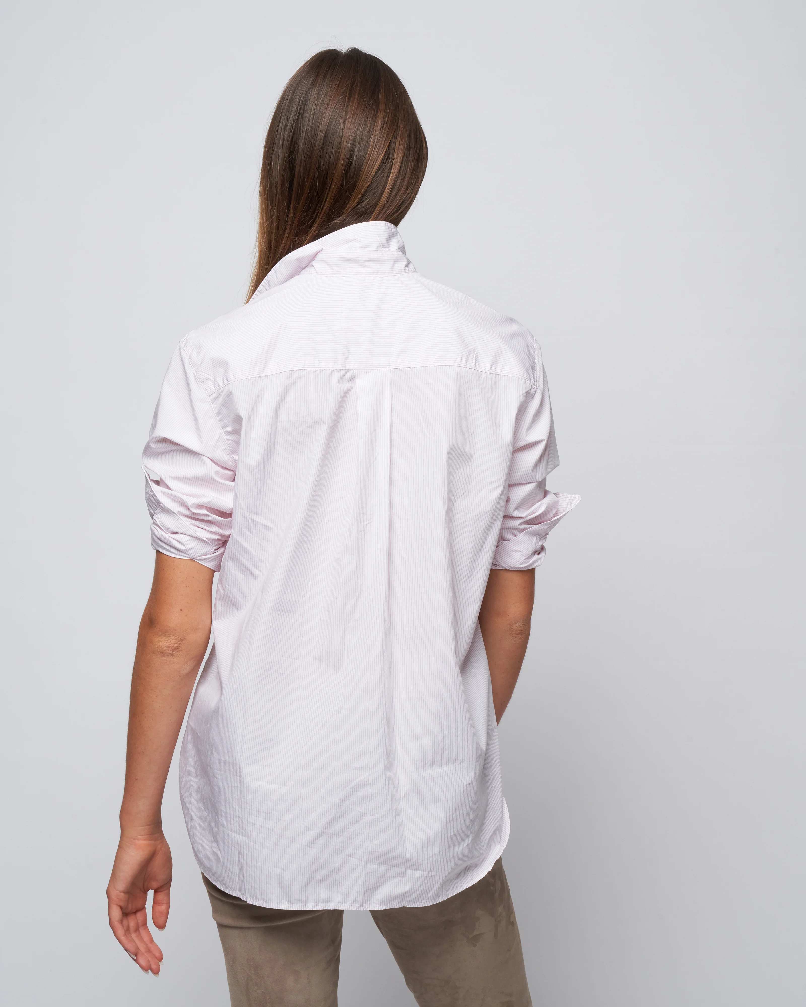 joedy woven button up - thin pink stripe - Image 4