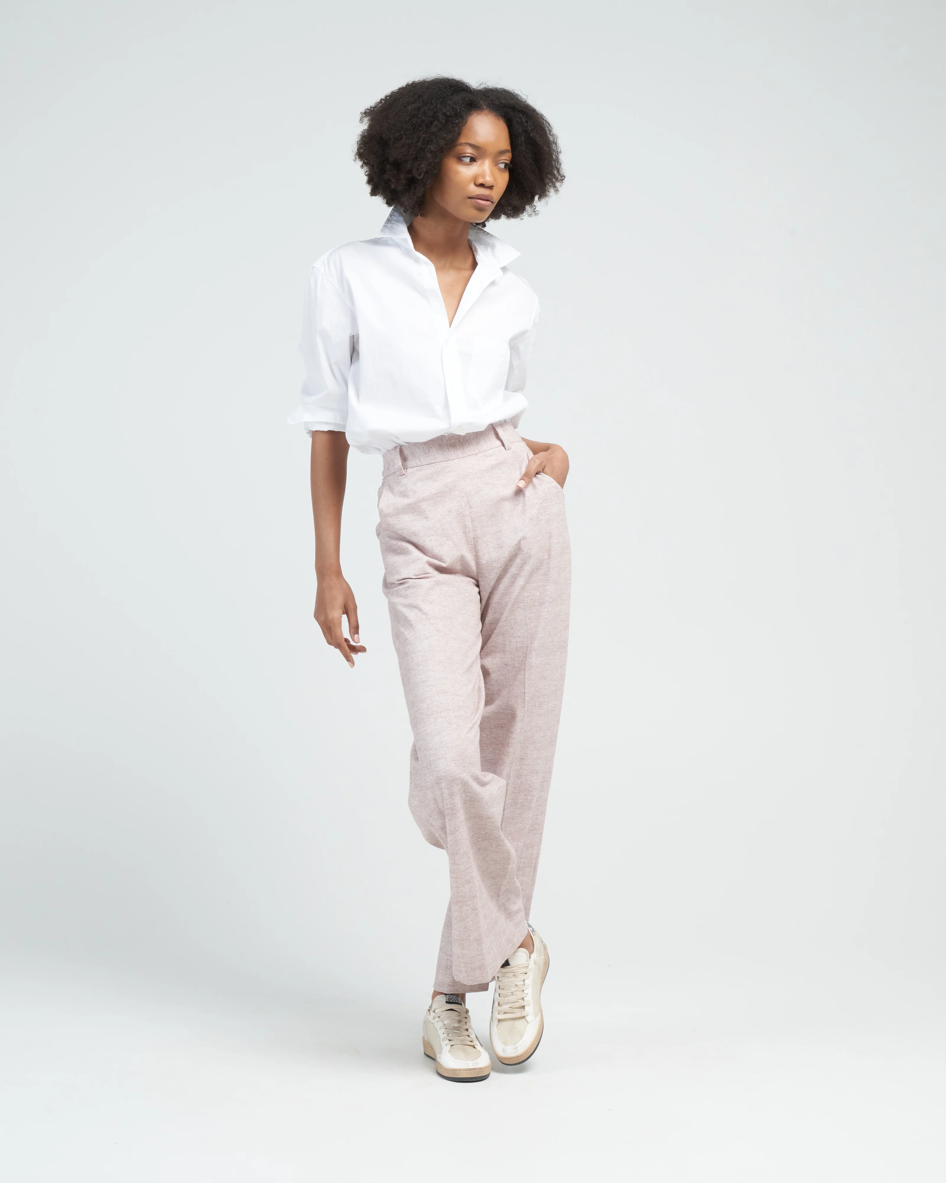 joedy woven button up - white superluxe - Image 2