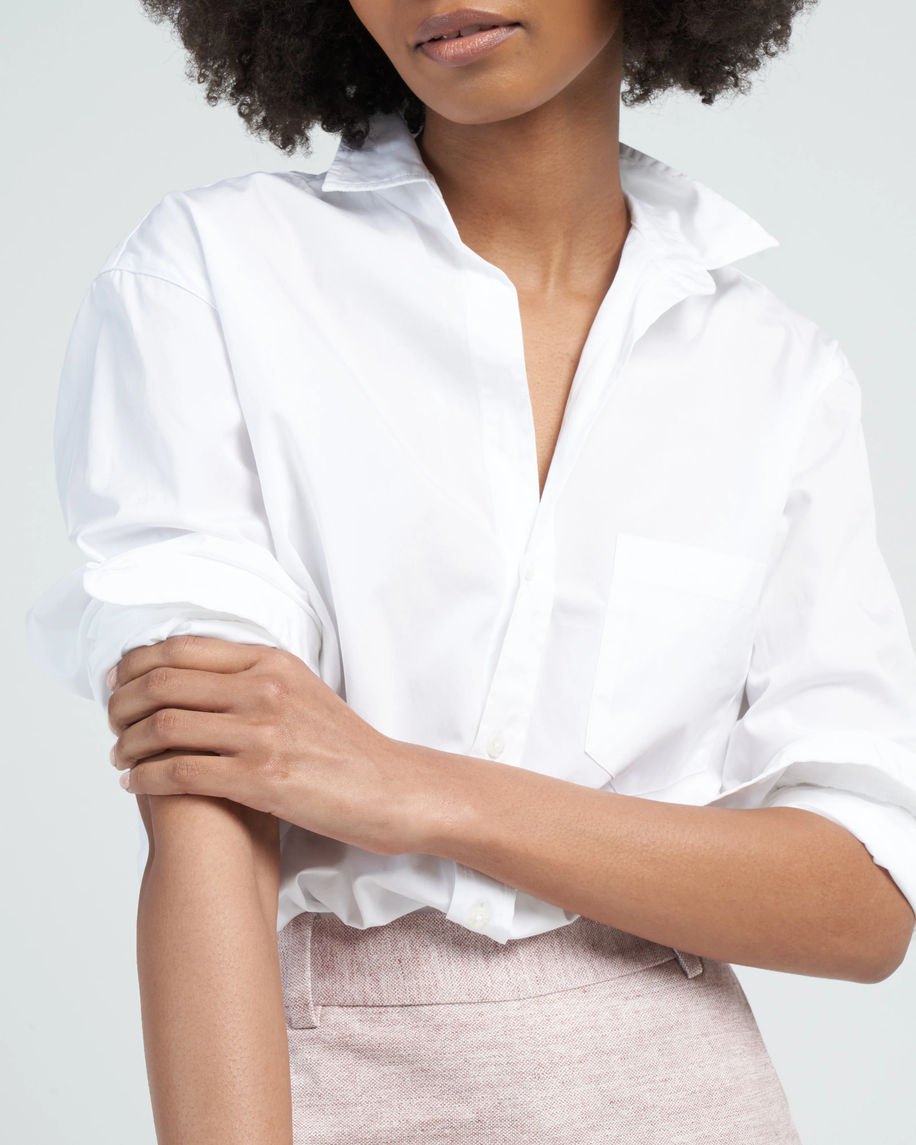 joedy woven button up - white superluxe - Image 5