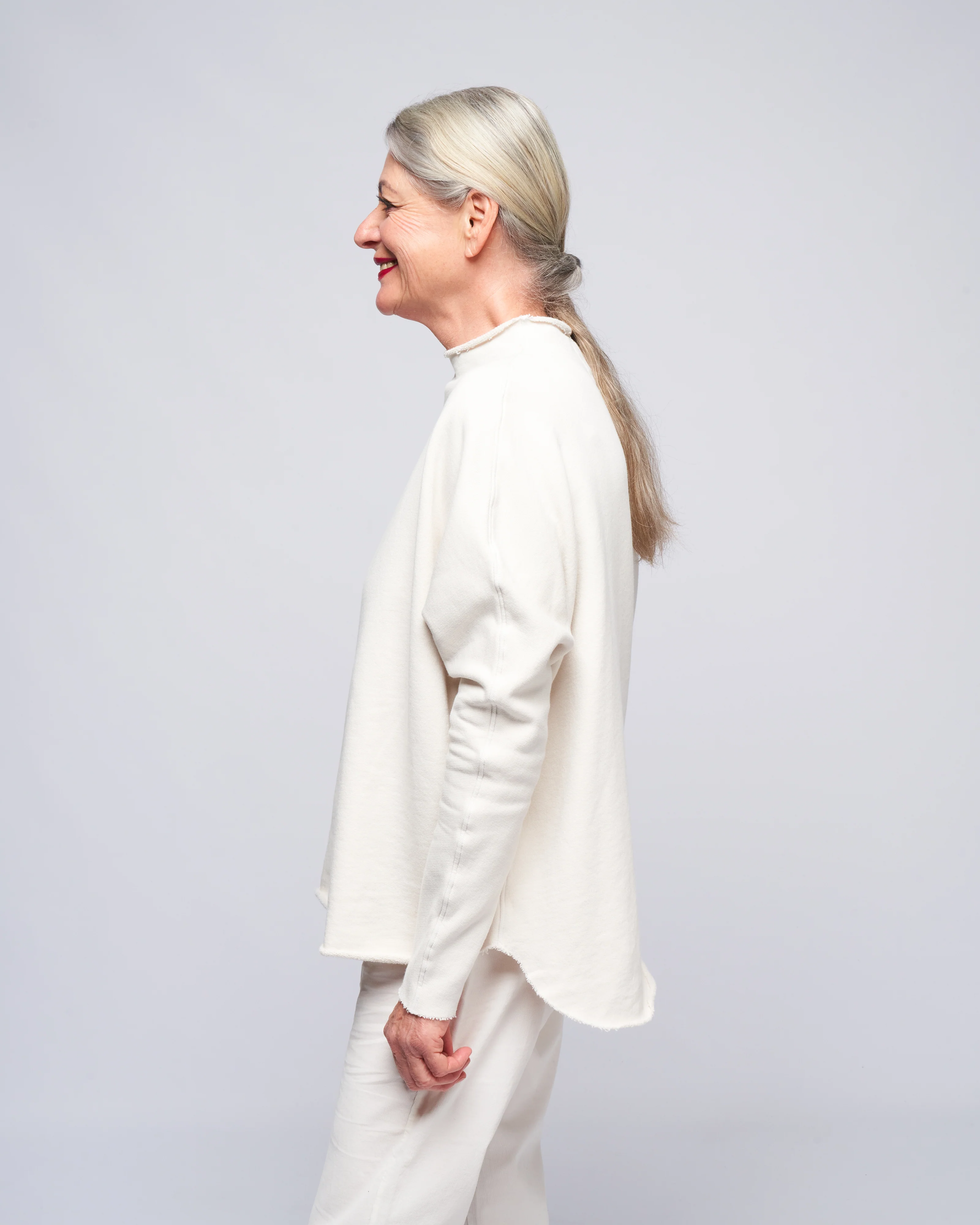 l/s funnel neck capelet - vwt vintage white - Image 3