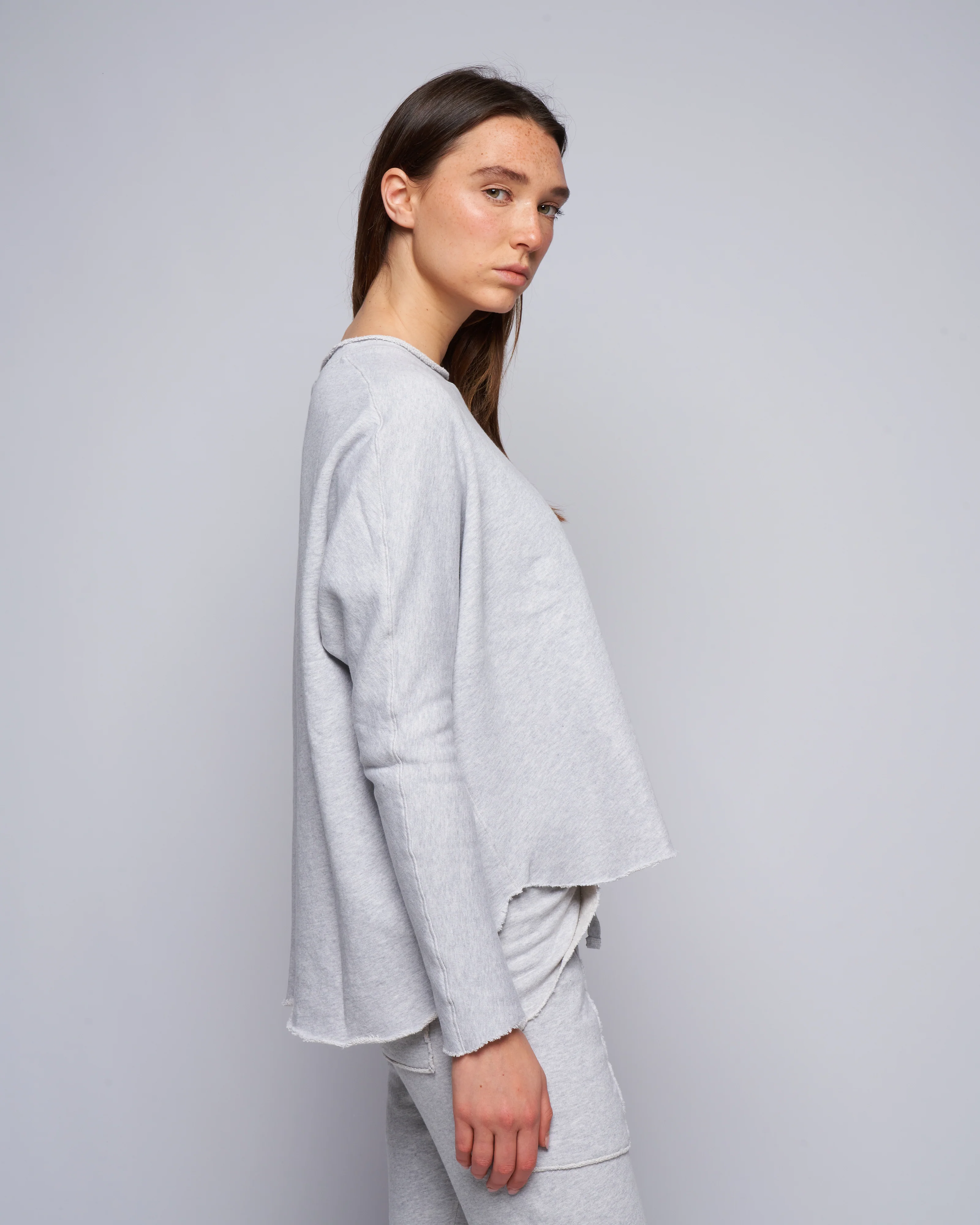long sleeve capelet - gray melange - Image 3
