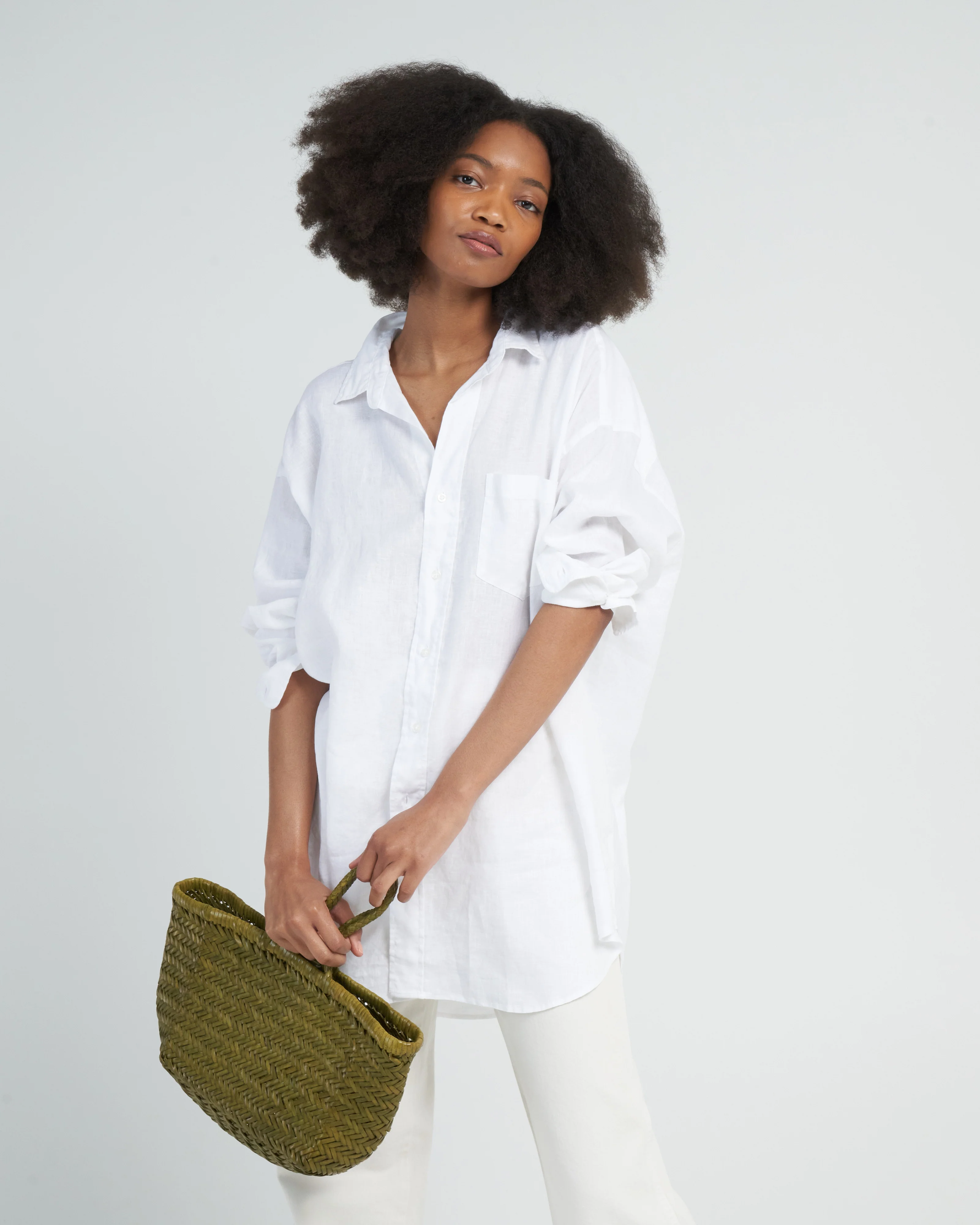 mackenzie woven button up - white - Image 2