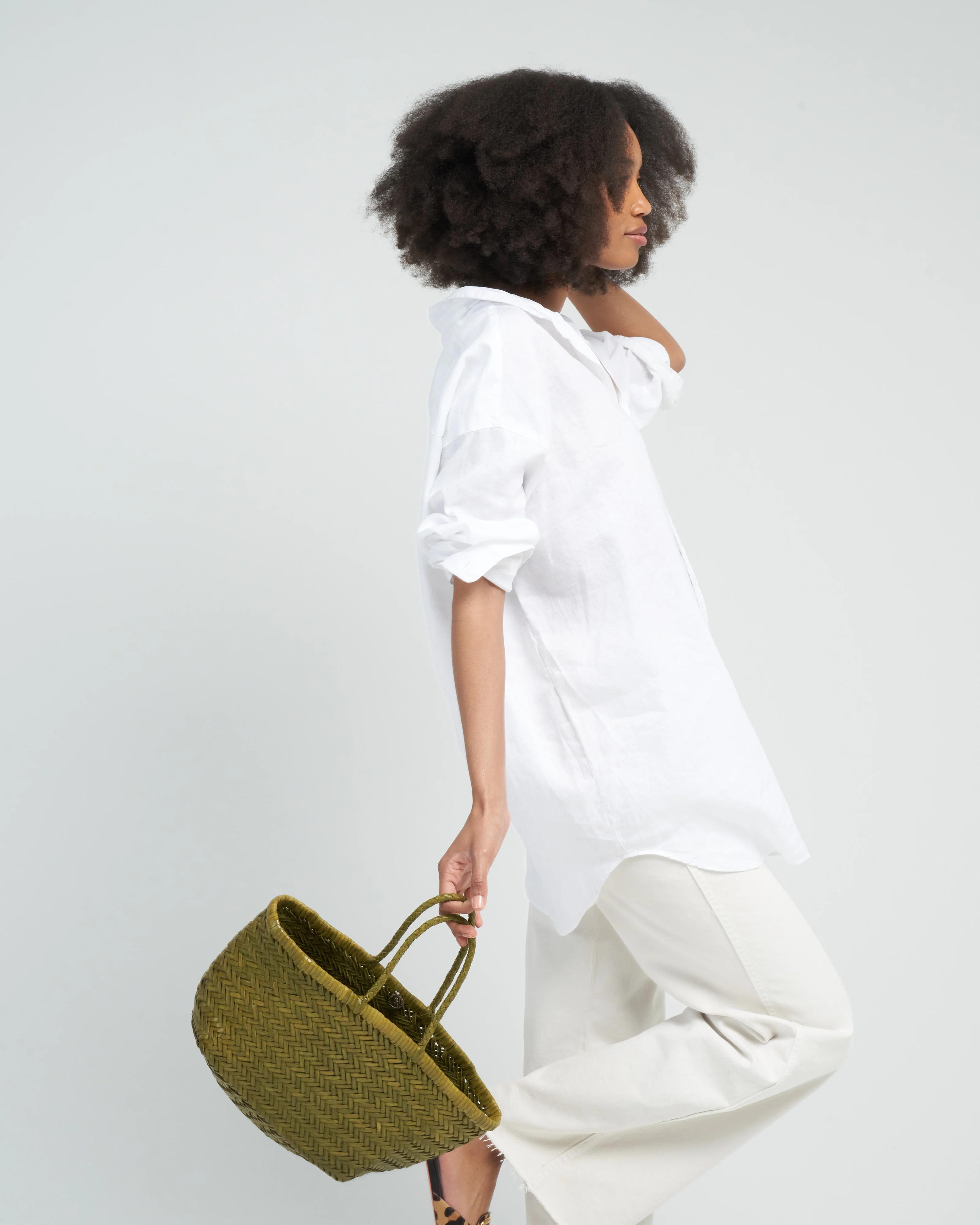 mackenzie woven button up - white - Image 3
