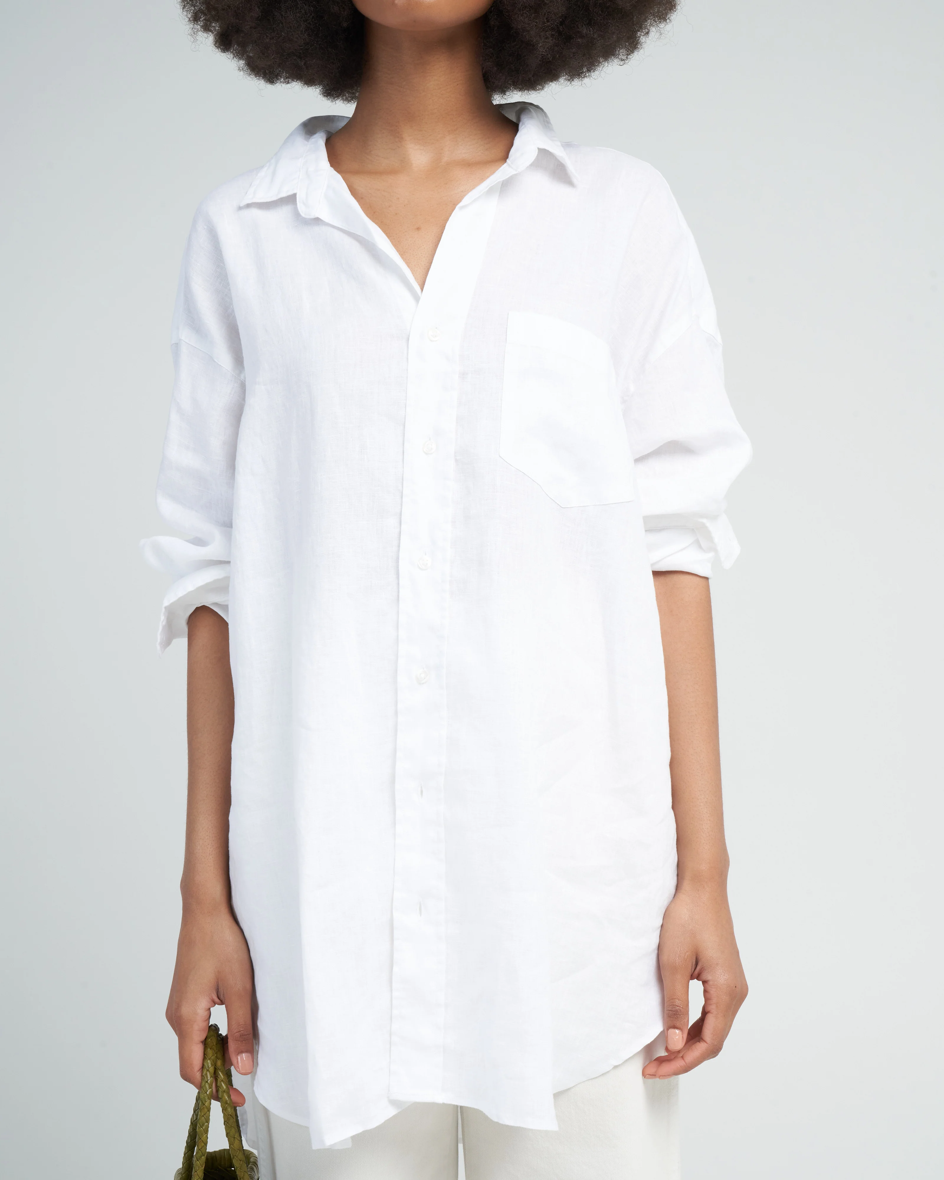 mackenzie woven button up - white - Image 5