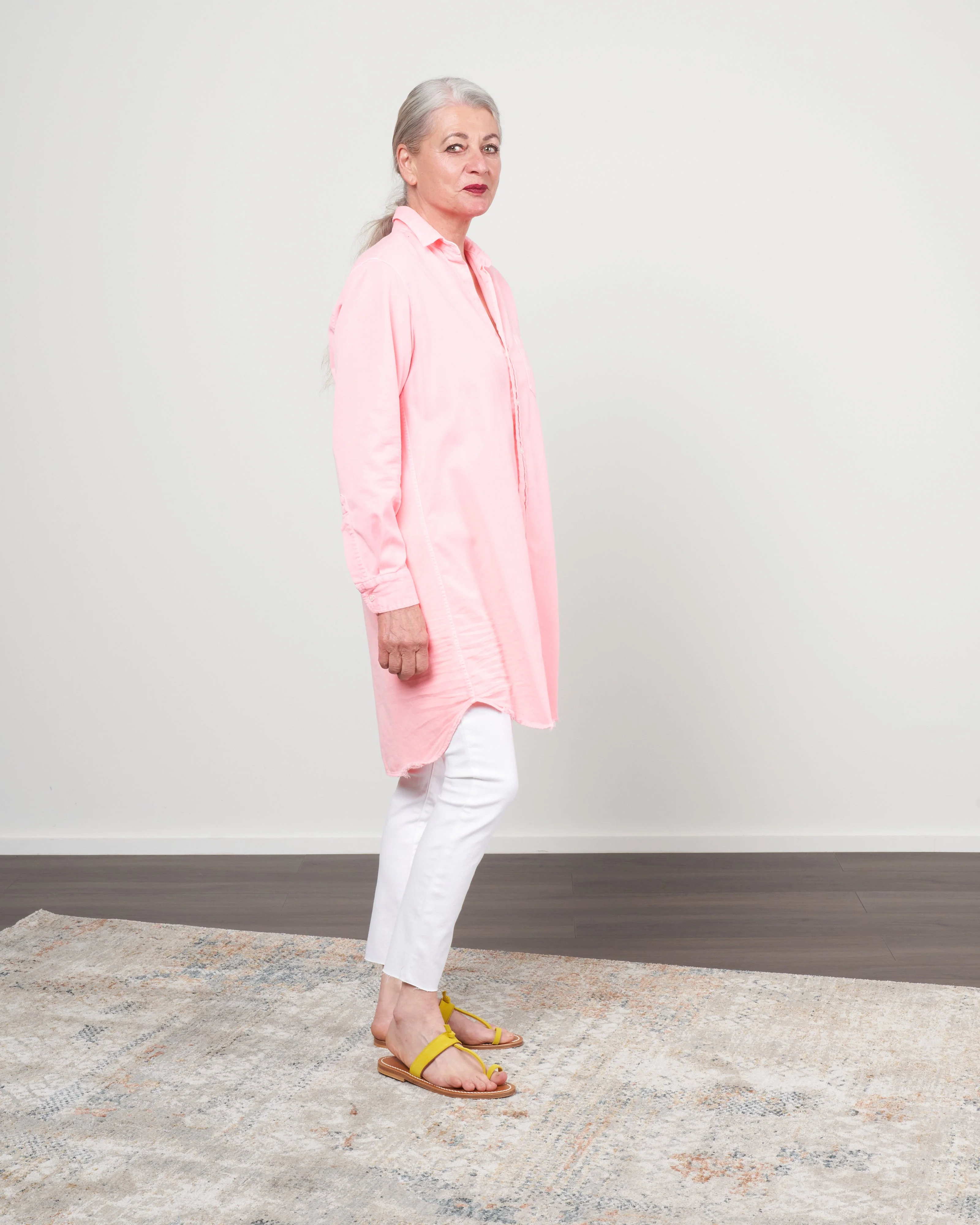 mary woven button up dress - watermelon - Image 2