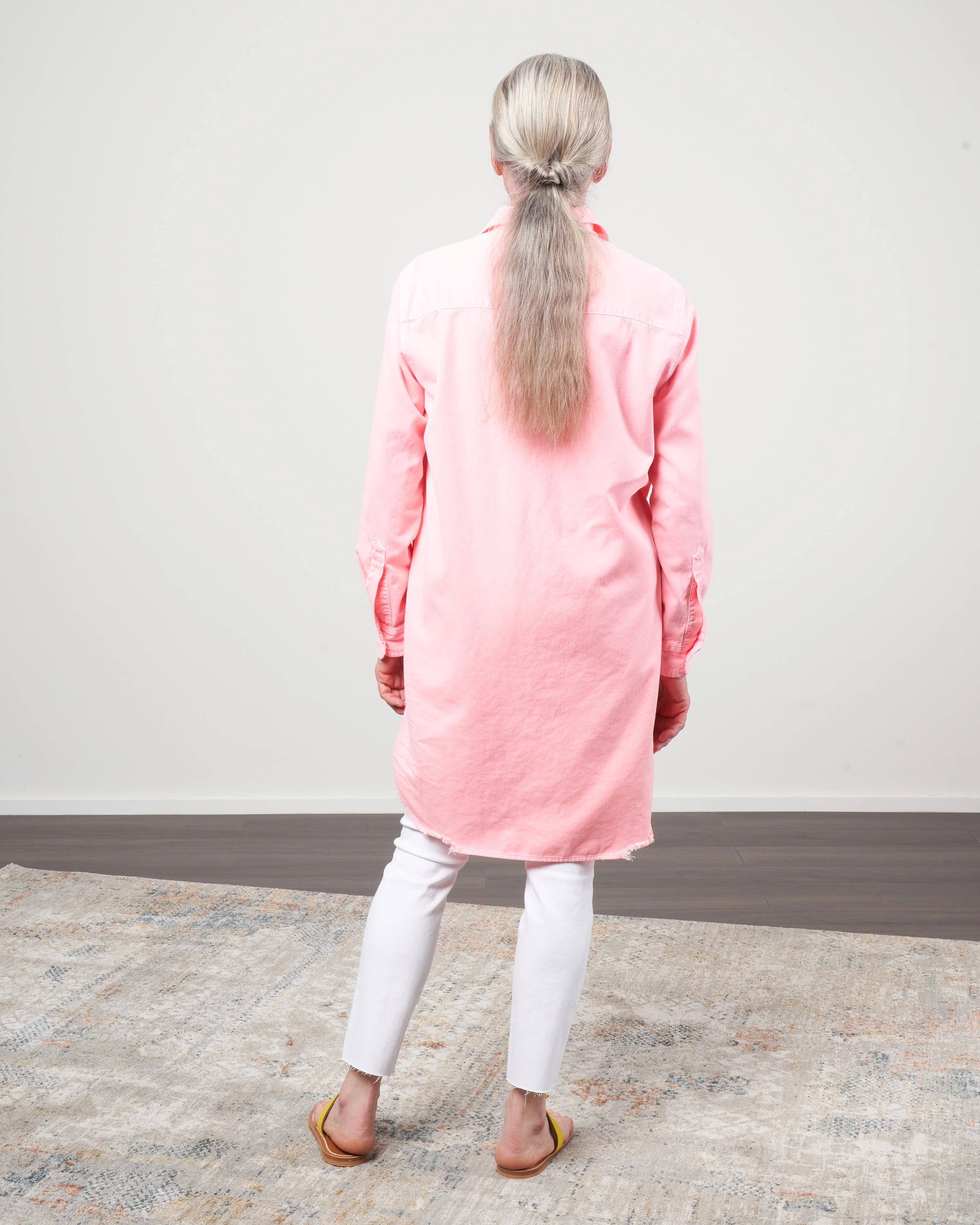 mary woven button up dress - watermelon - Image 3