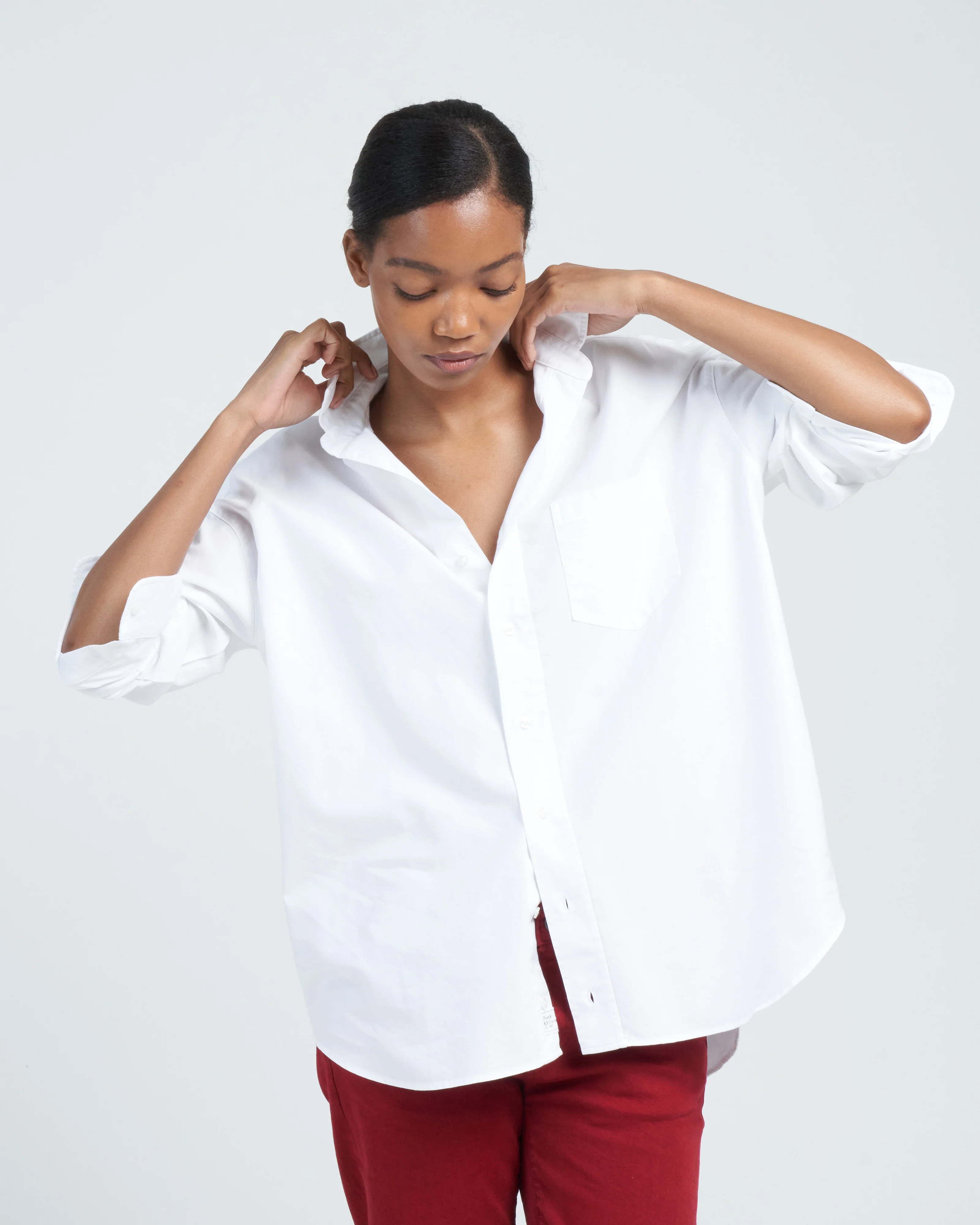 shirley oversized button-up shirt - white