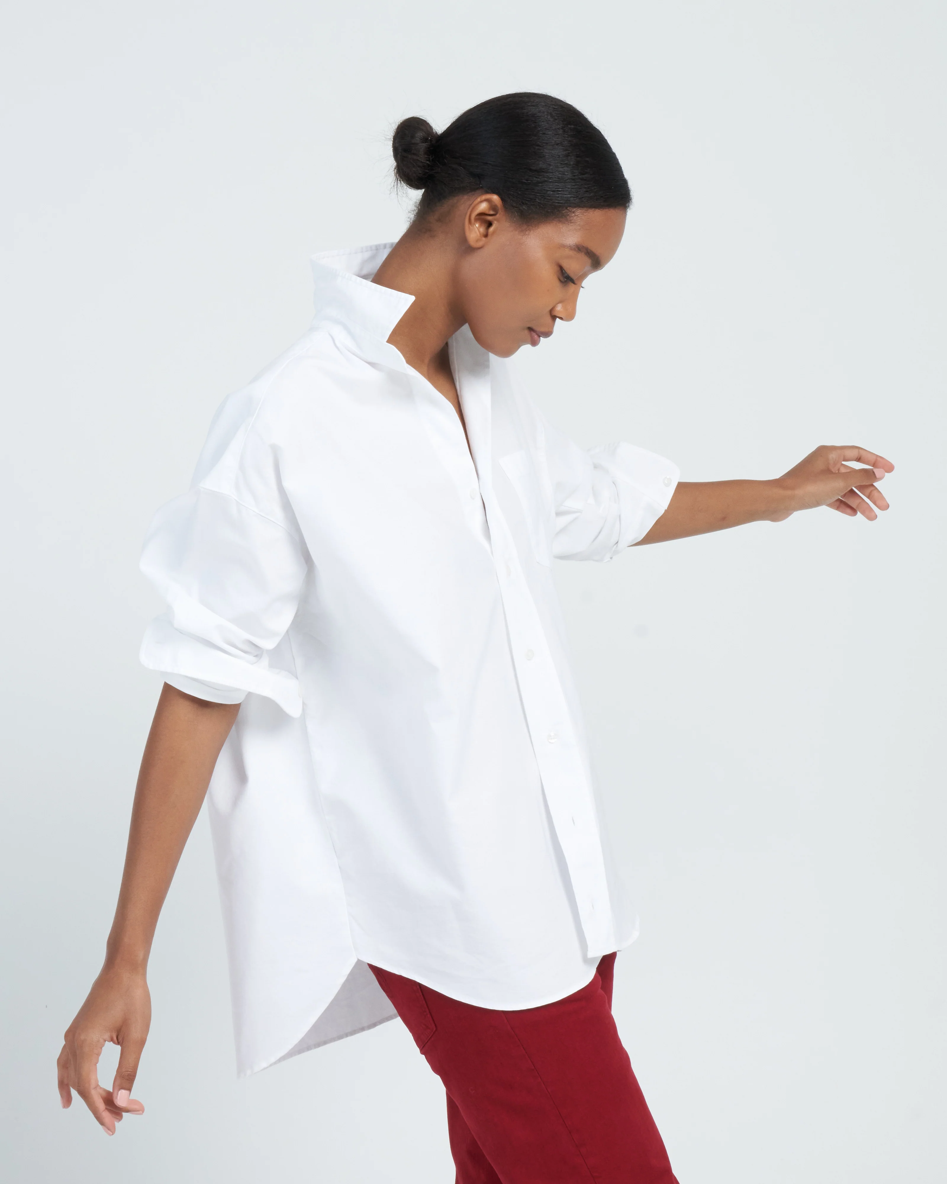 shirley oversized button-up shirt - white - Image 2
