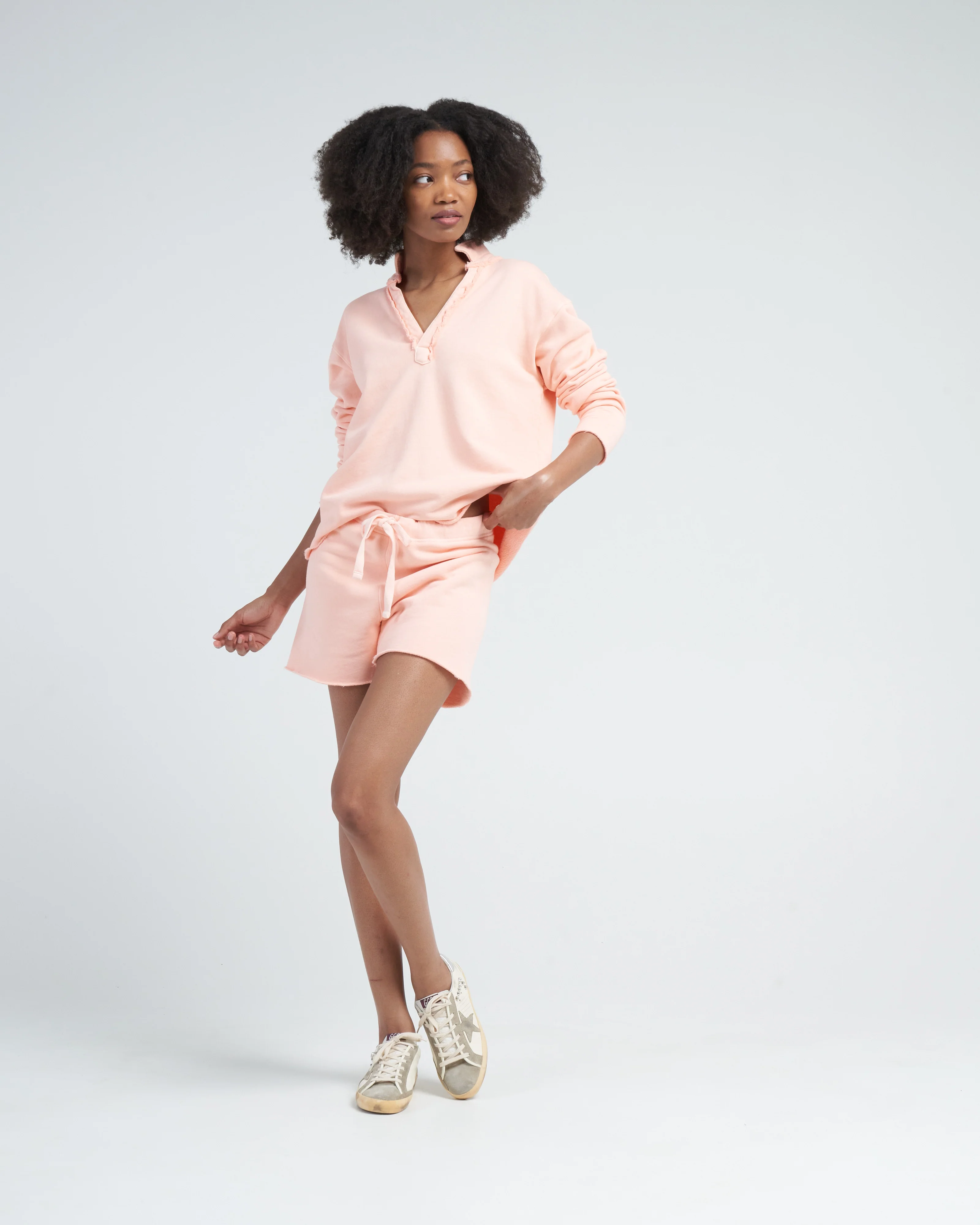 patrick popover henley triple fleece - creamsicle - Image 2