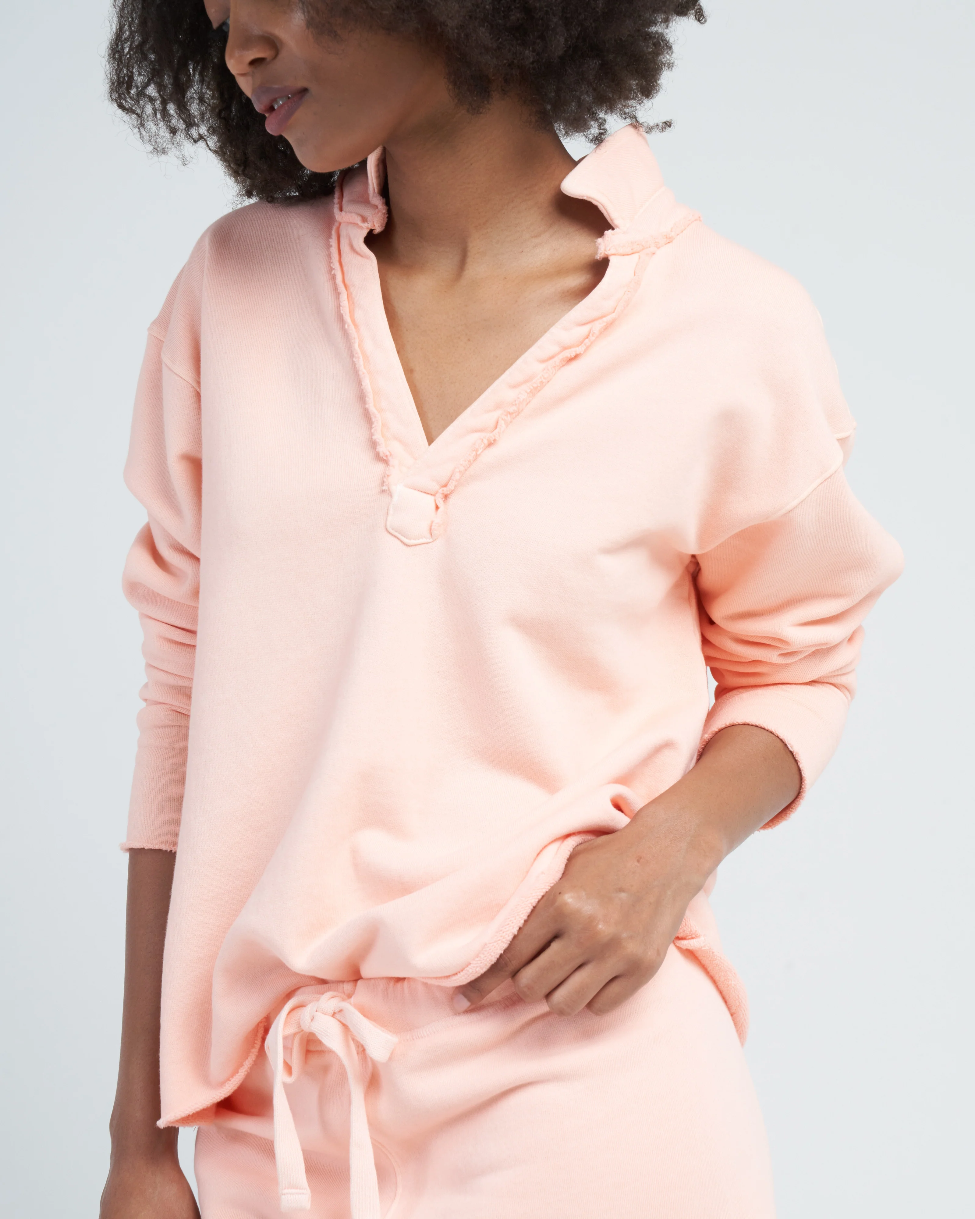 patrick popover henley triple fleece - creamsicle - Image 4