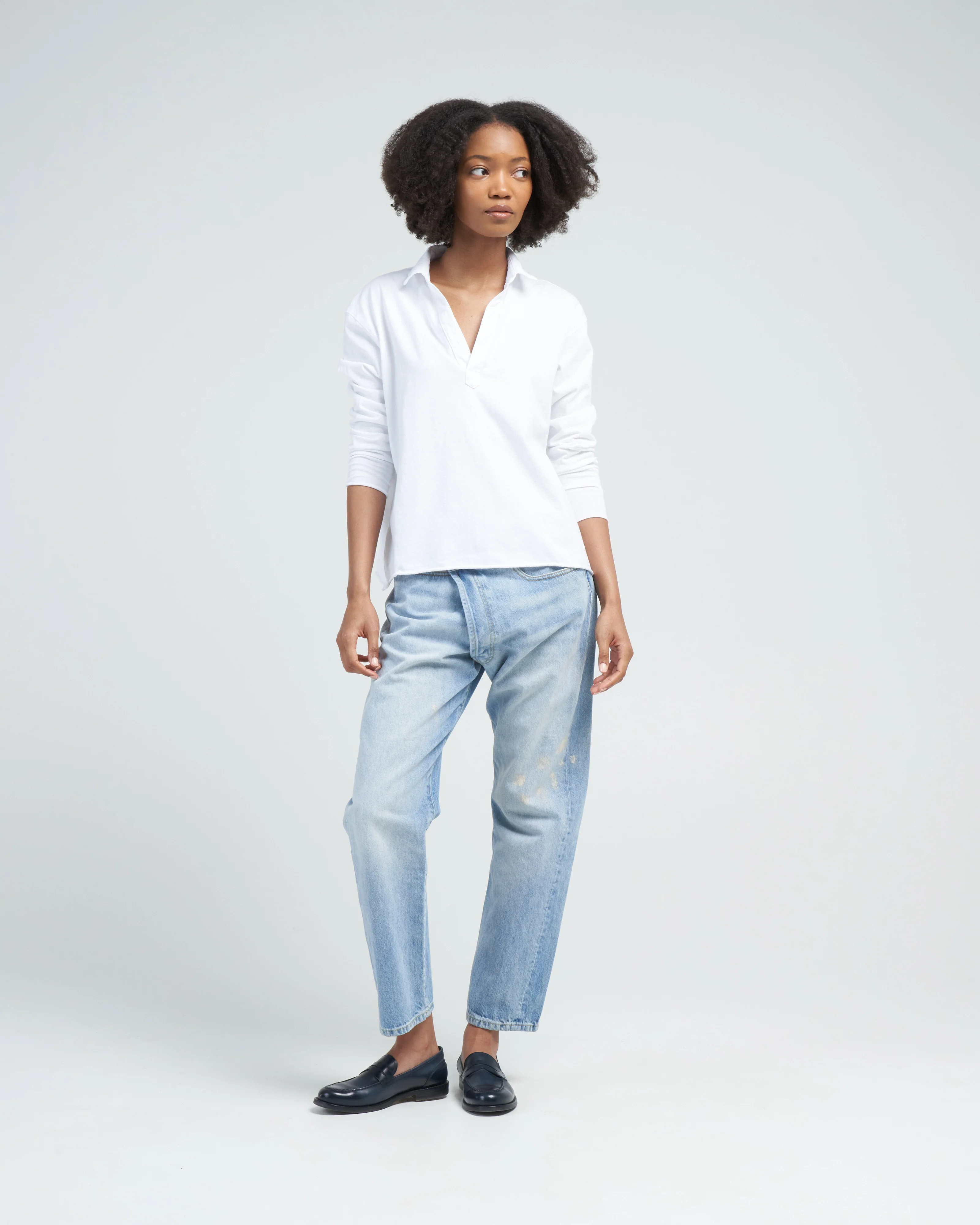 patrick popover henley - white - Image 2