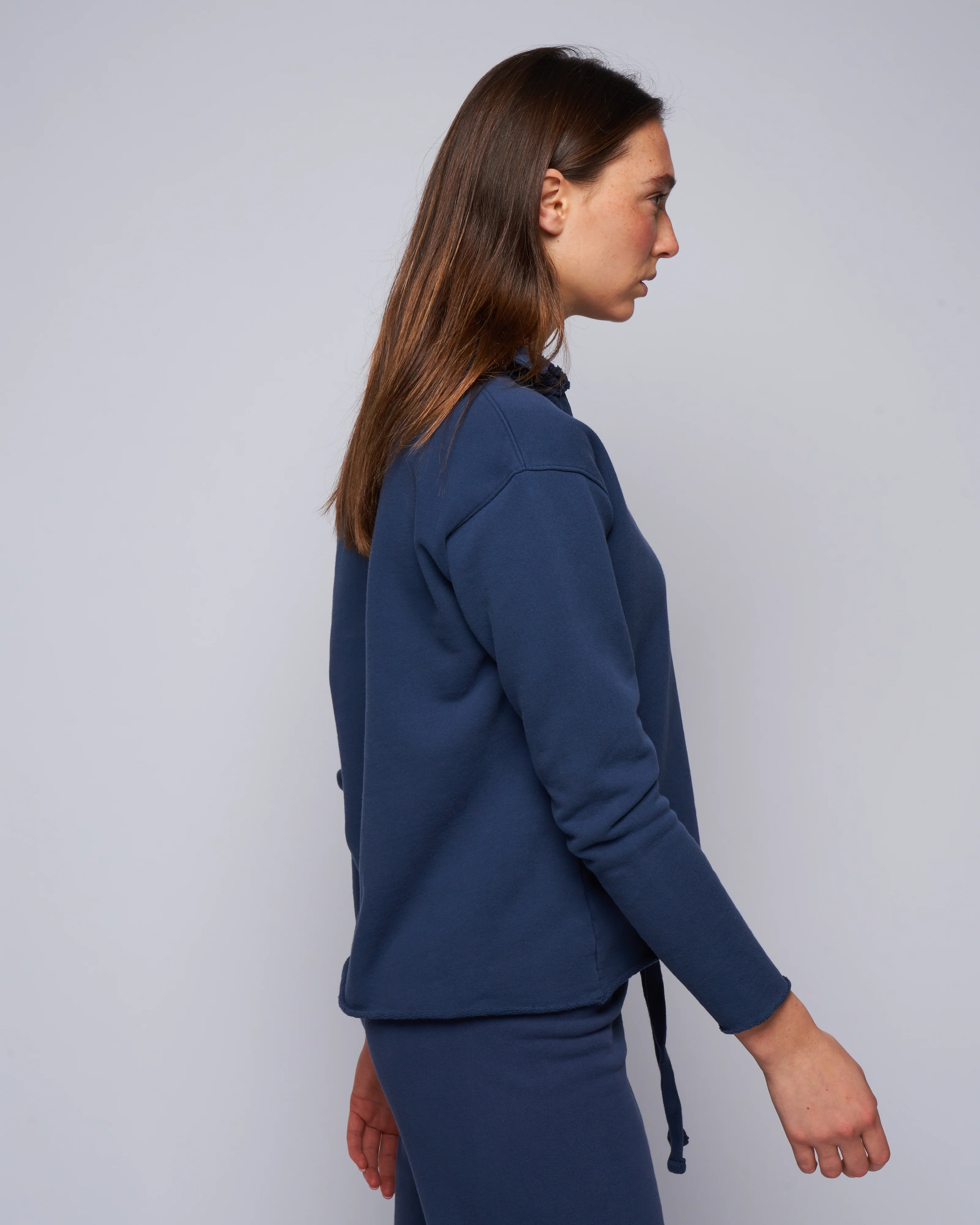 popover triple fleece henley - denim - Image 3