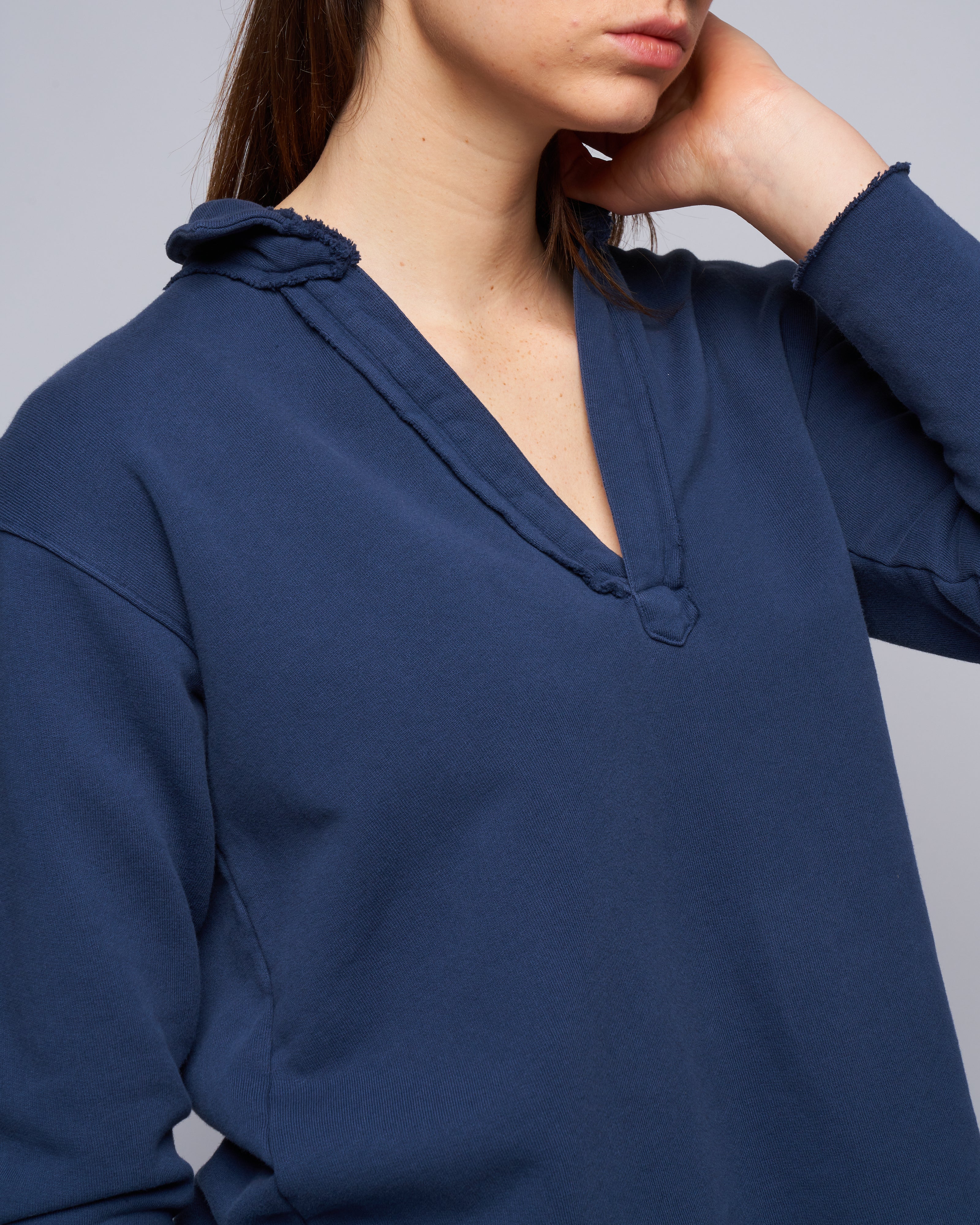 popover triple fleece henley - denim - Image 5