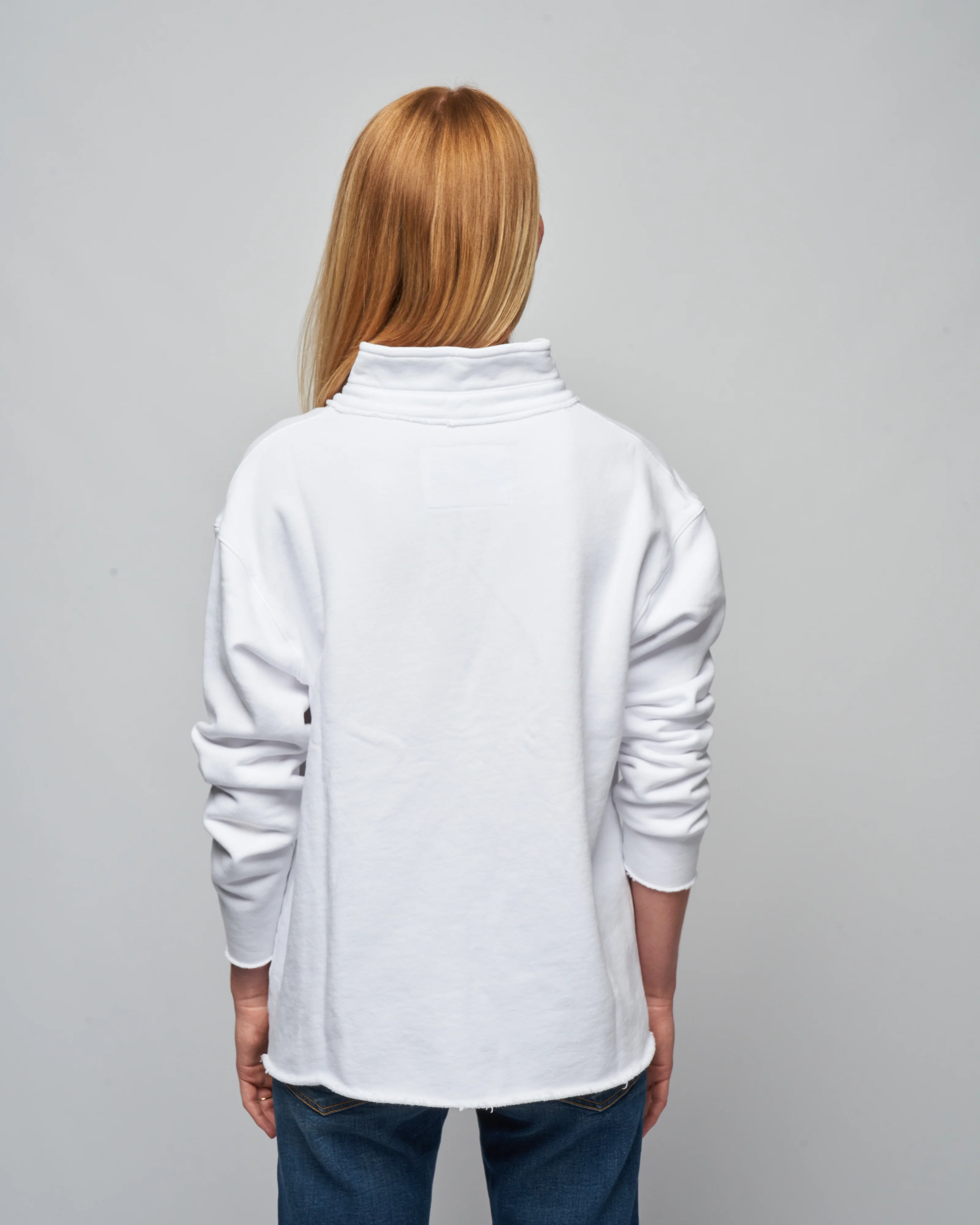 popover triple fleece henley - white - Image 4