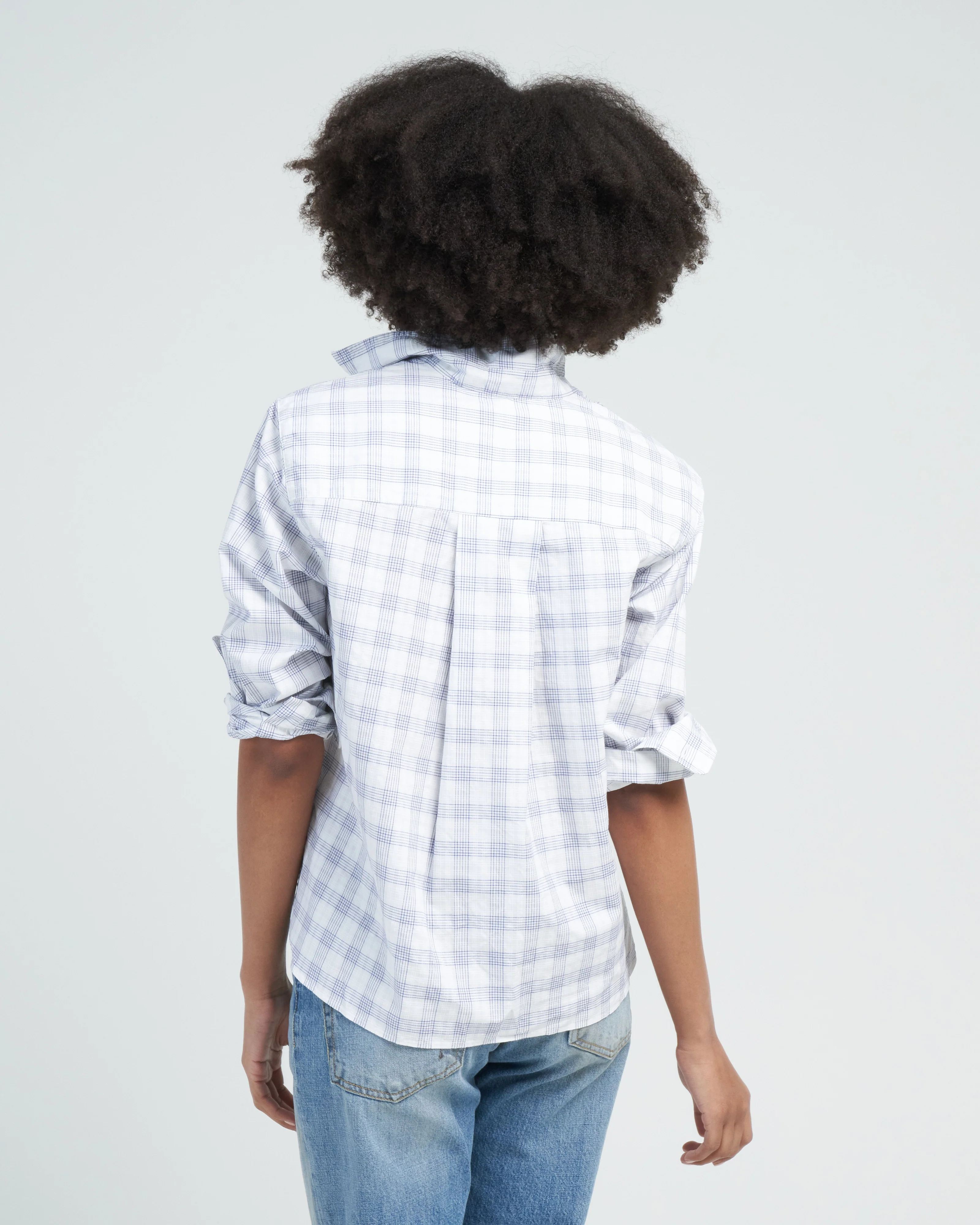 silvio untuckable button up - textured blue plaid - Image 5