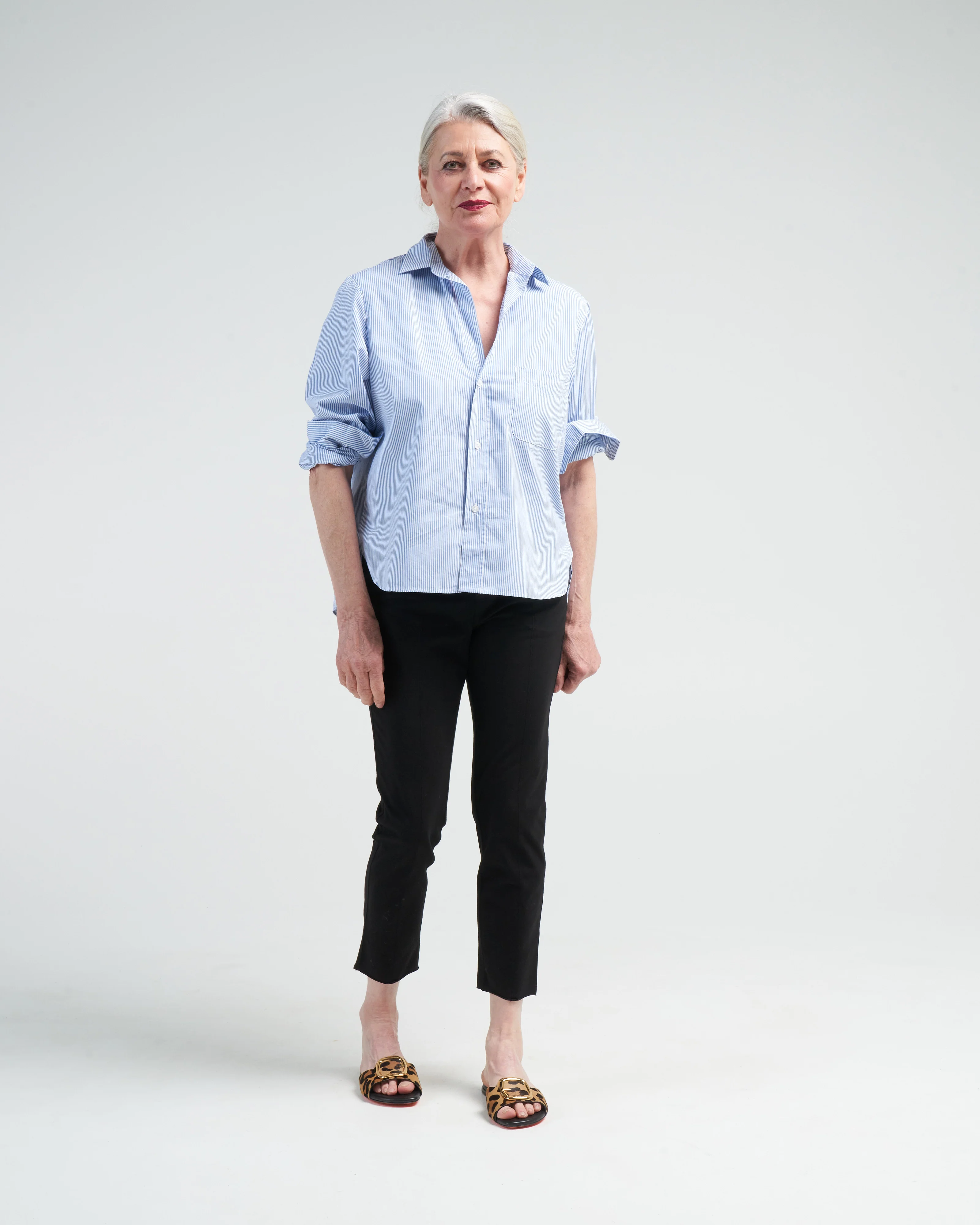 silvio woven button up - classic blue stripe - Image 2