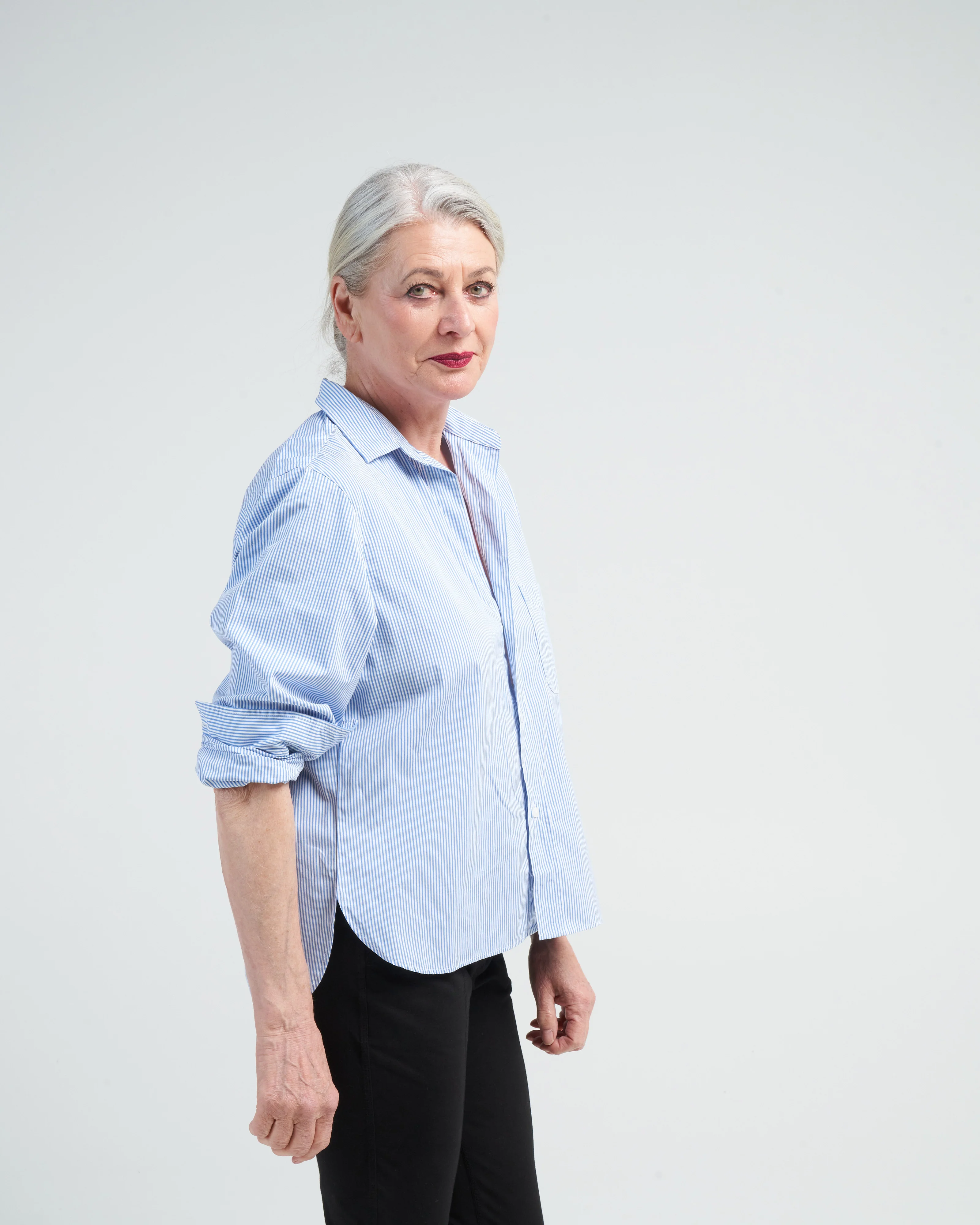 silvio woven button up - classic blue stripe - Image 3