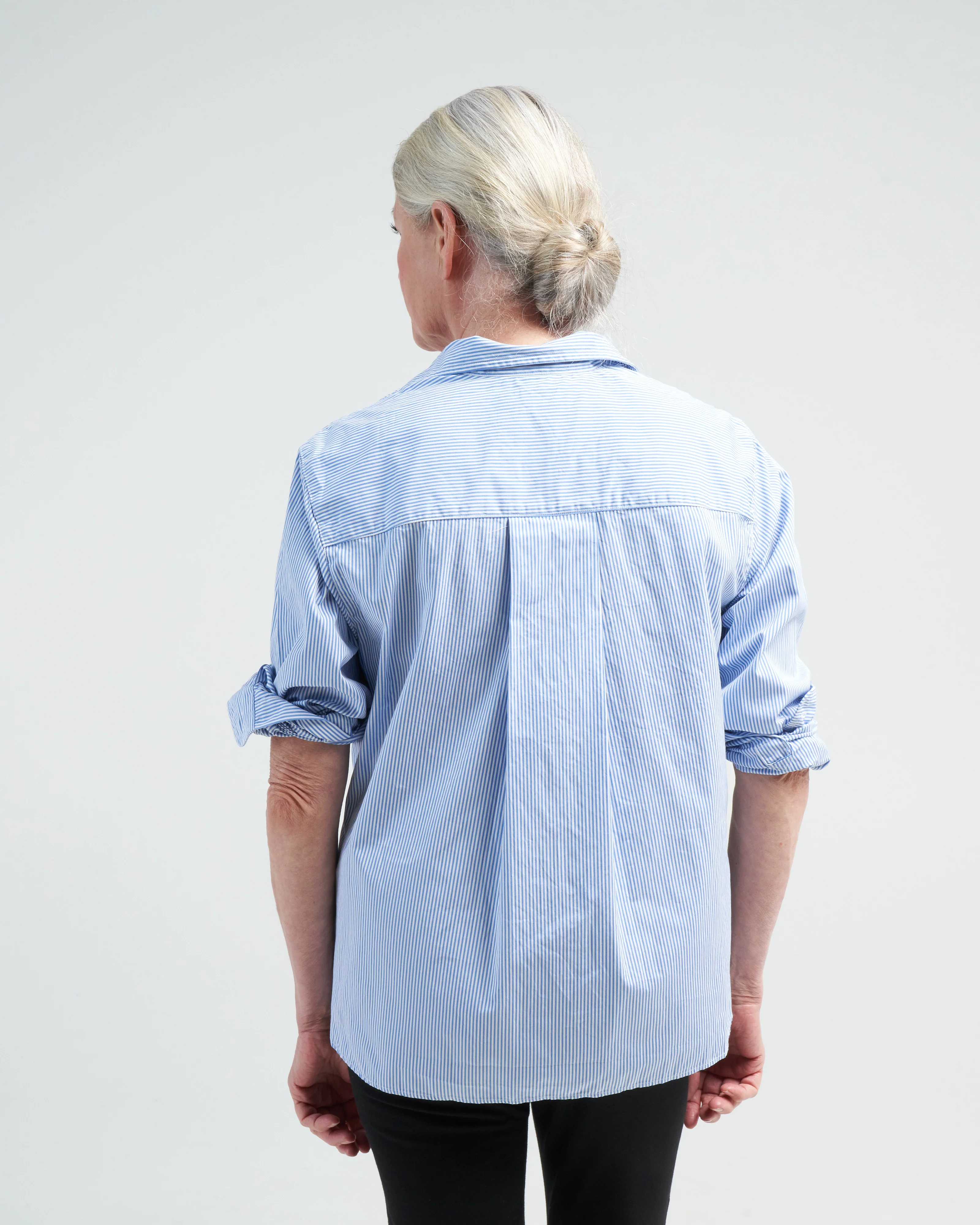 silvio woven button up - classic blue stripe - Image 4