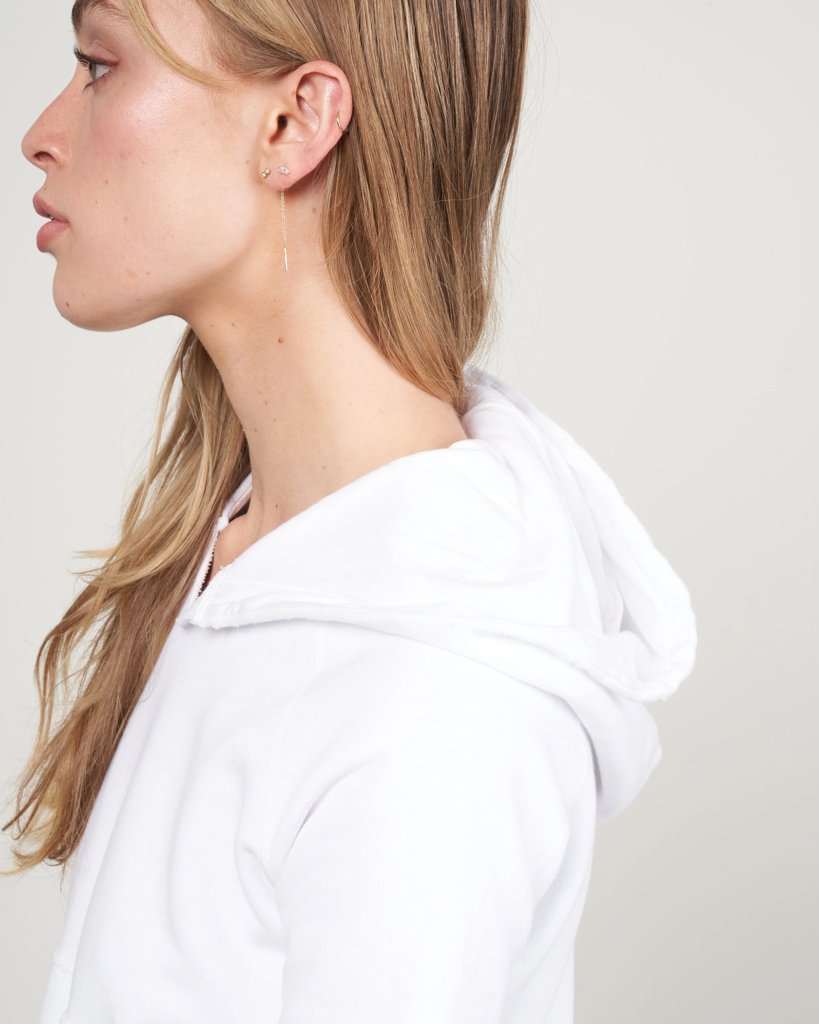 short sleeve hoodie - white - Image 5