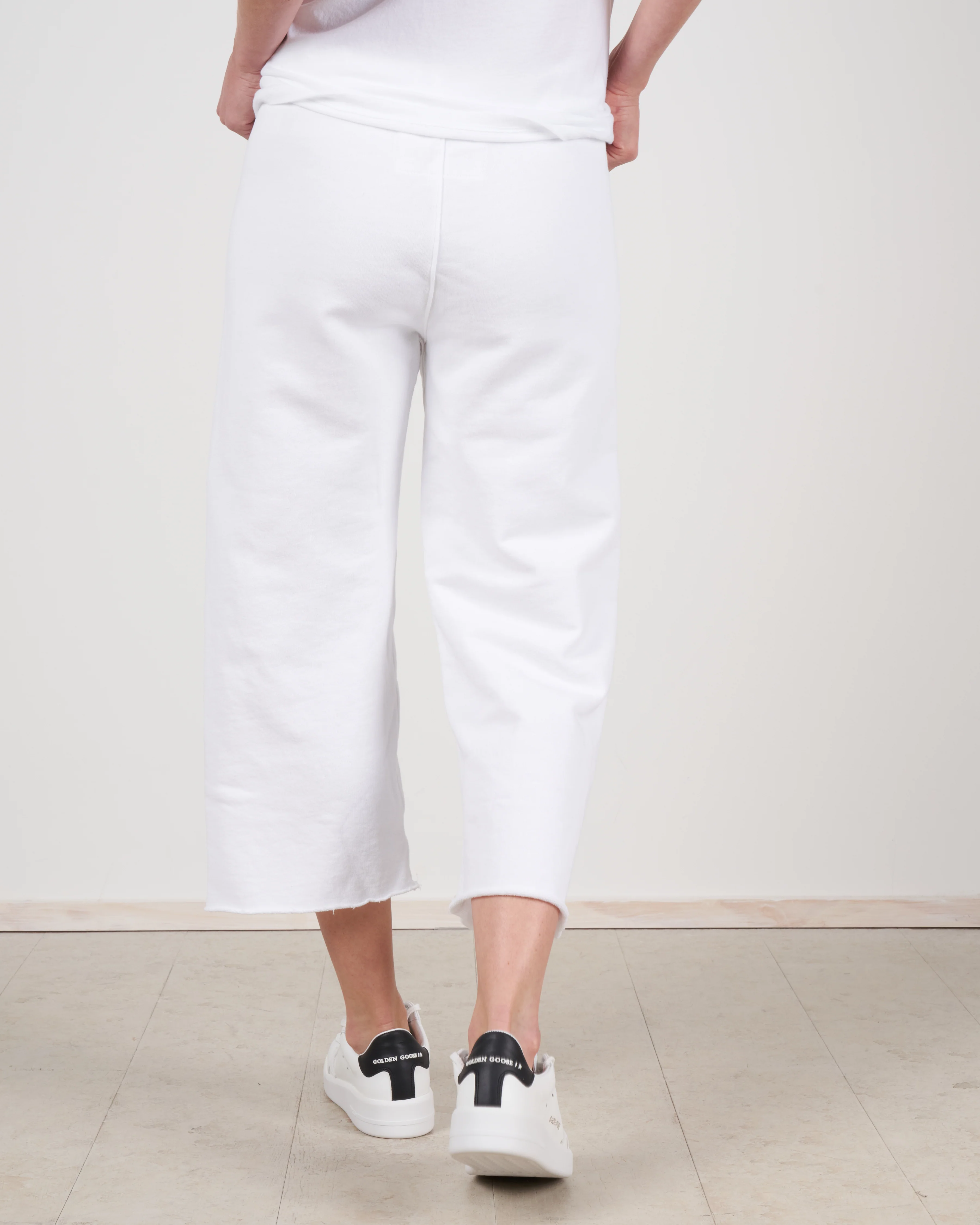 cropped wide leg sweatpant - white - Image 3