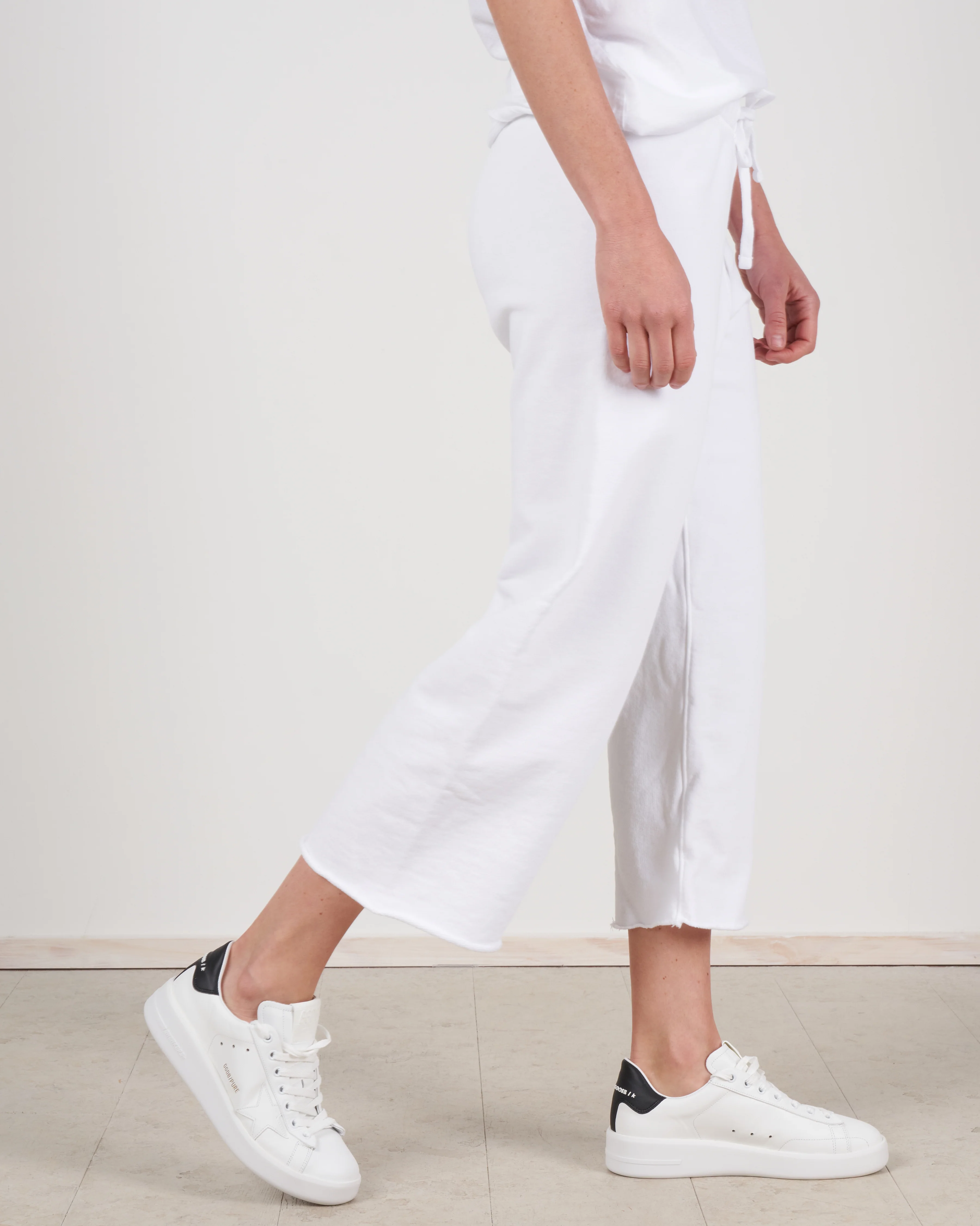 cropped wide leg sweatpant - white - Image 4