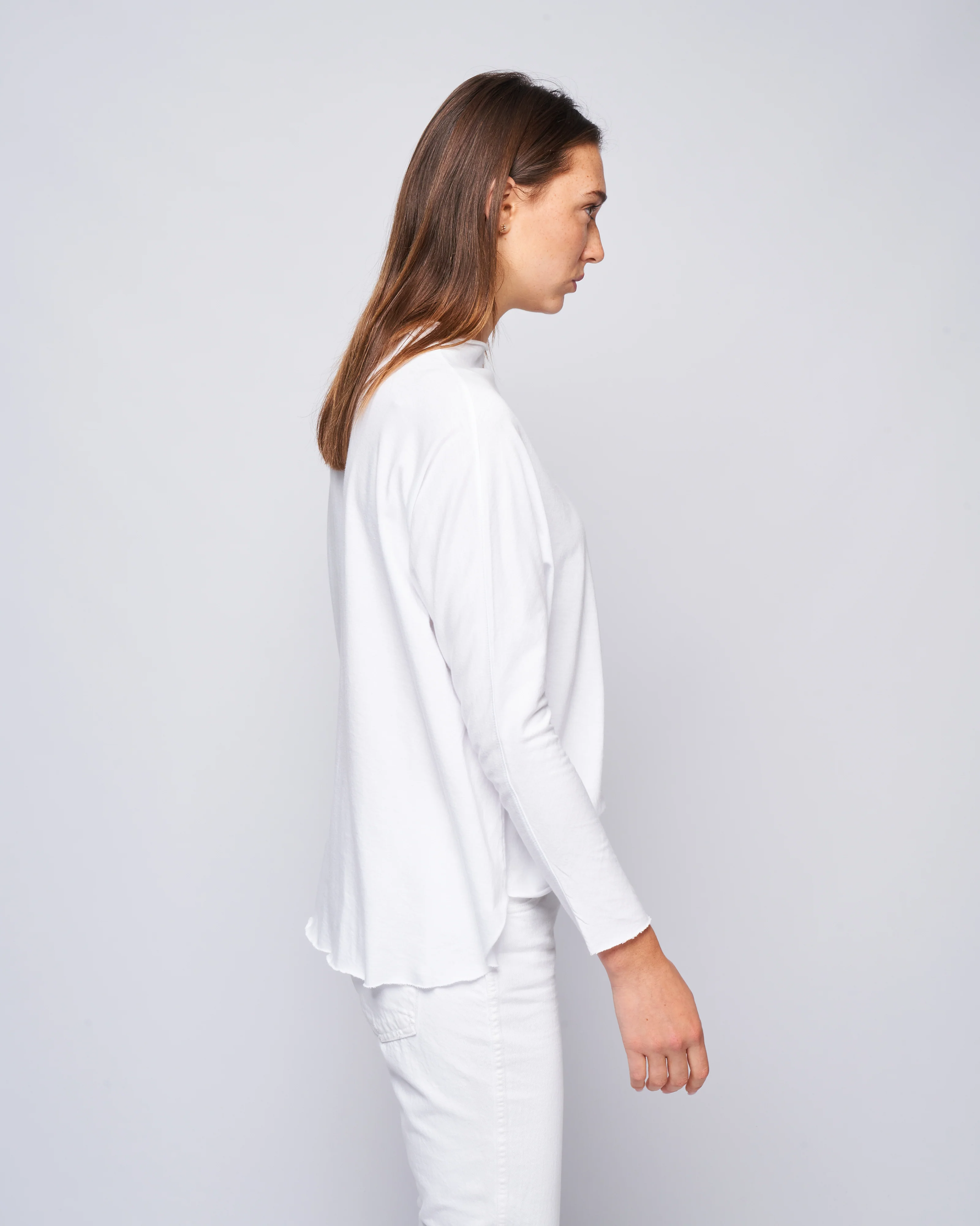 long sleeve funnel neck tee - wht white - Image 3