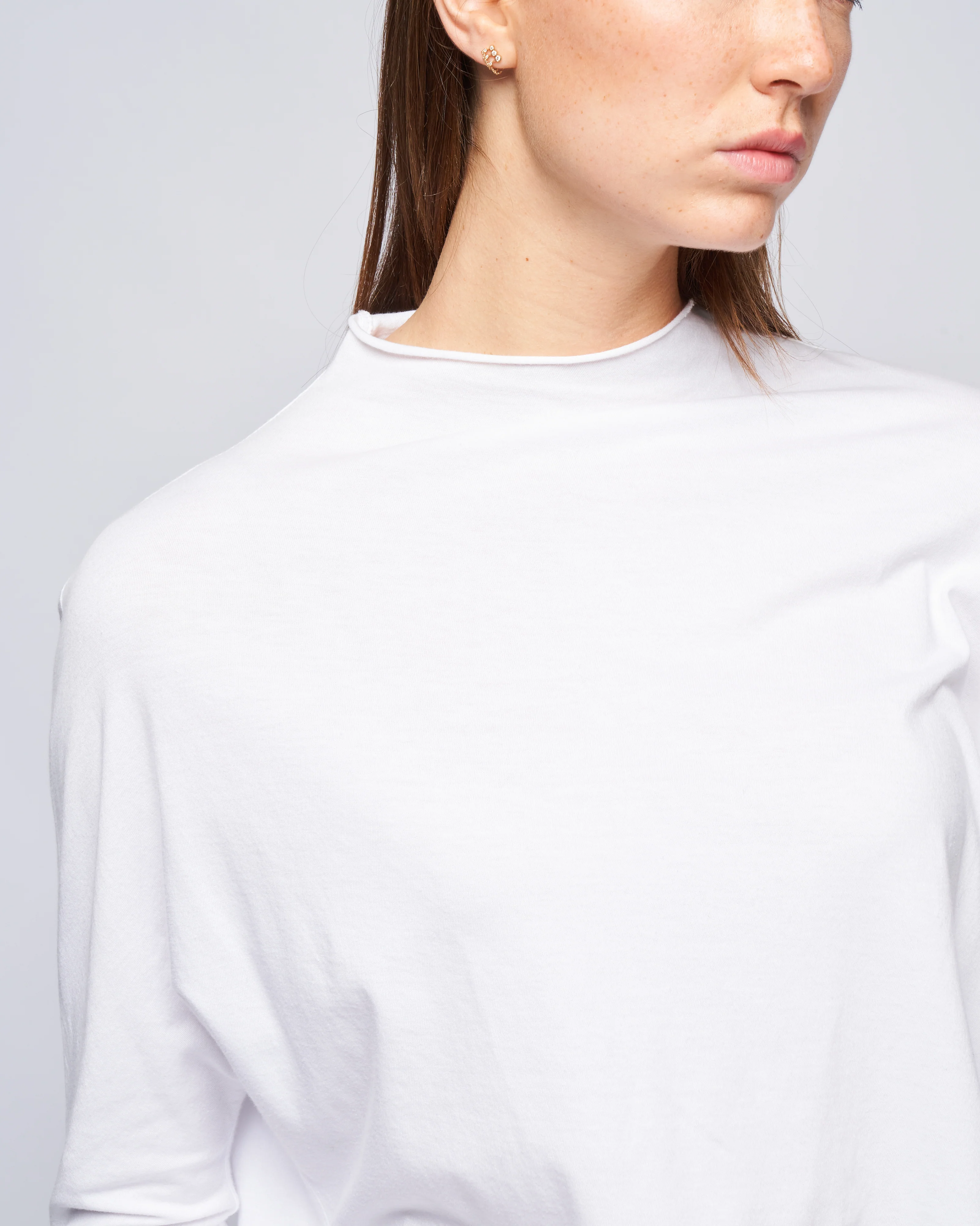 long sleeve funnel neck tee - wht white - Image 5