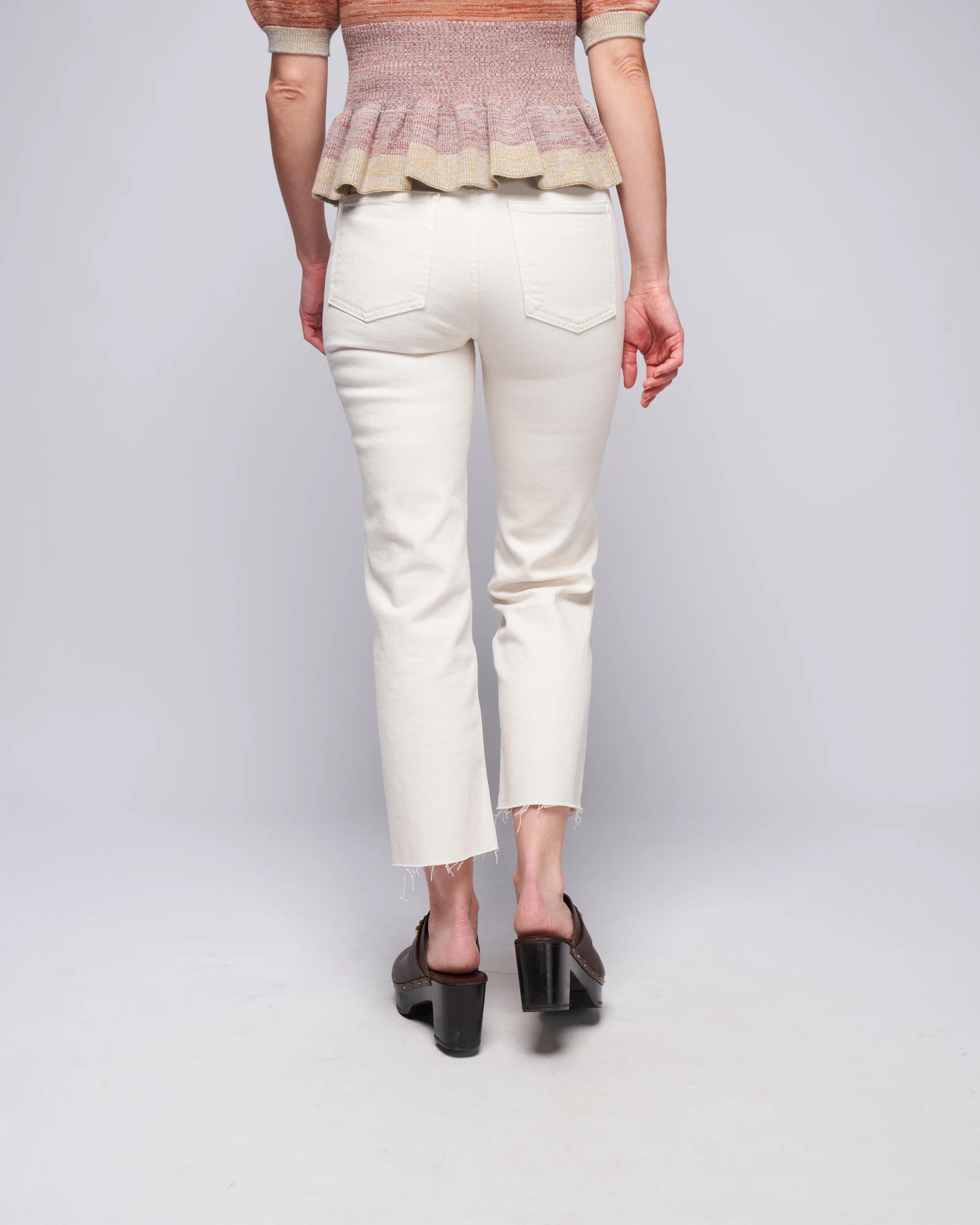 the monaghan mom jean - cream color denim - Image 4