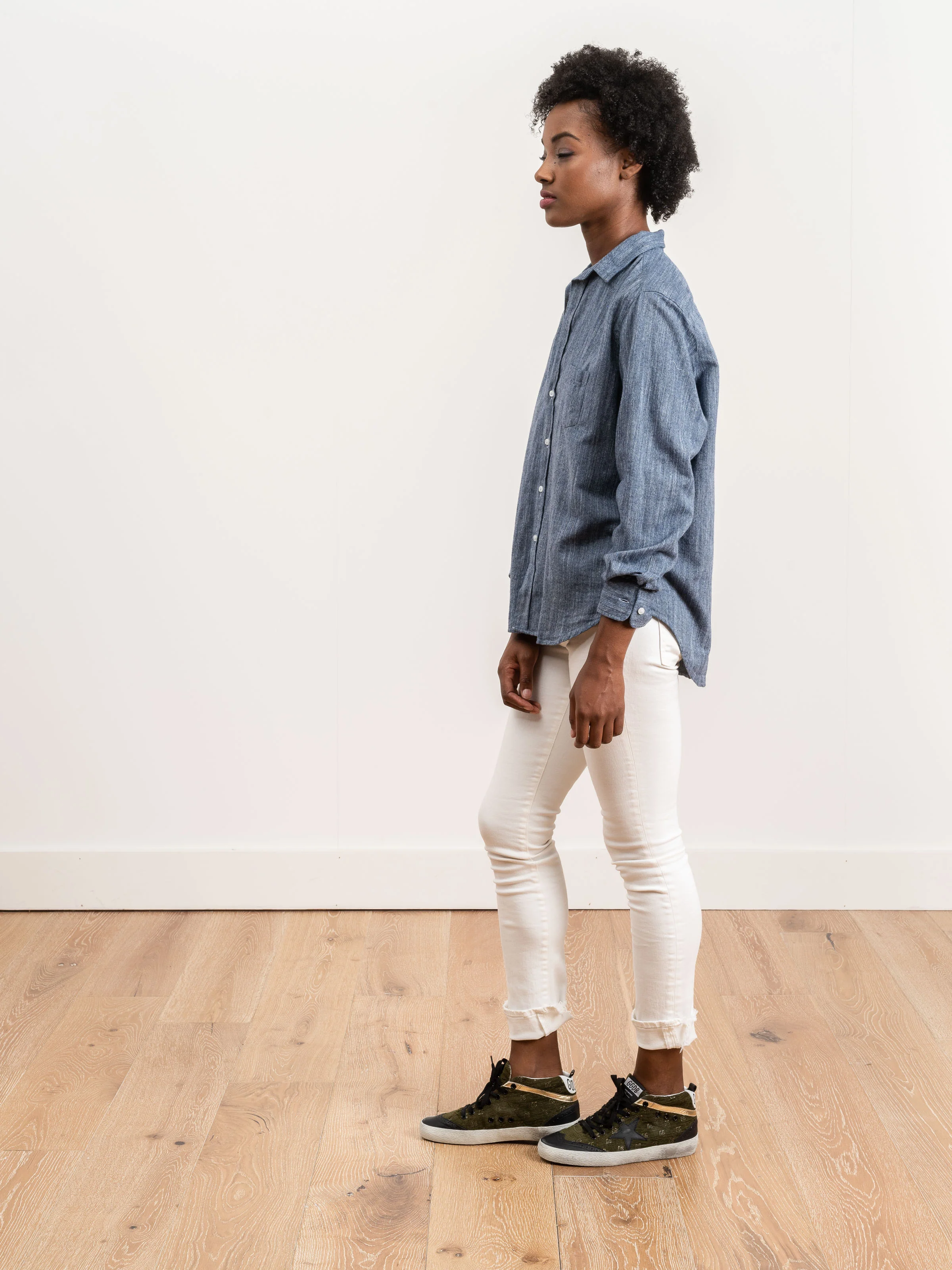 eileen shirt - washed indigo - Image 3