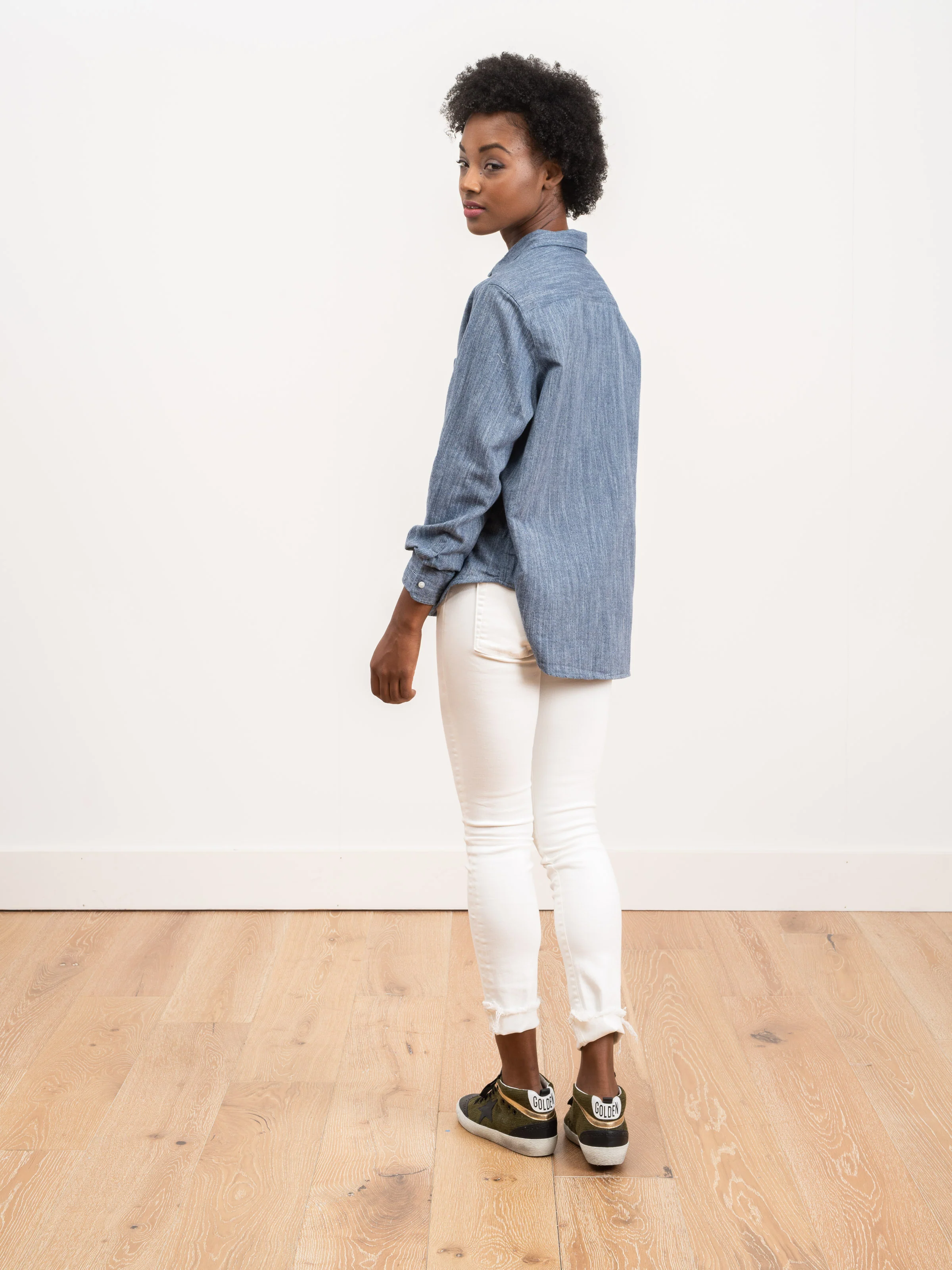 eileen shirt - washed indigo - Image 4