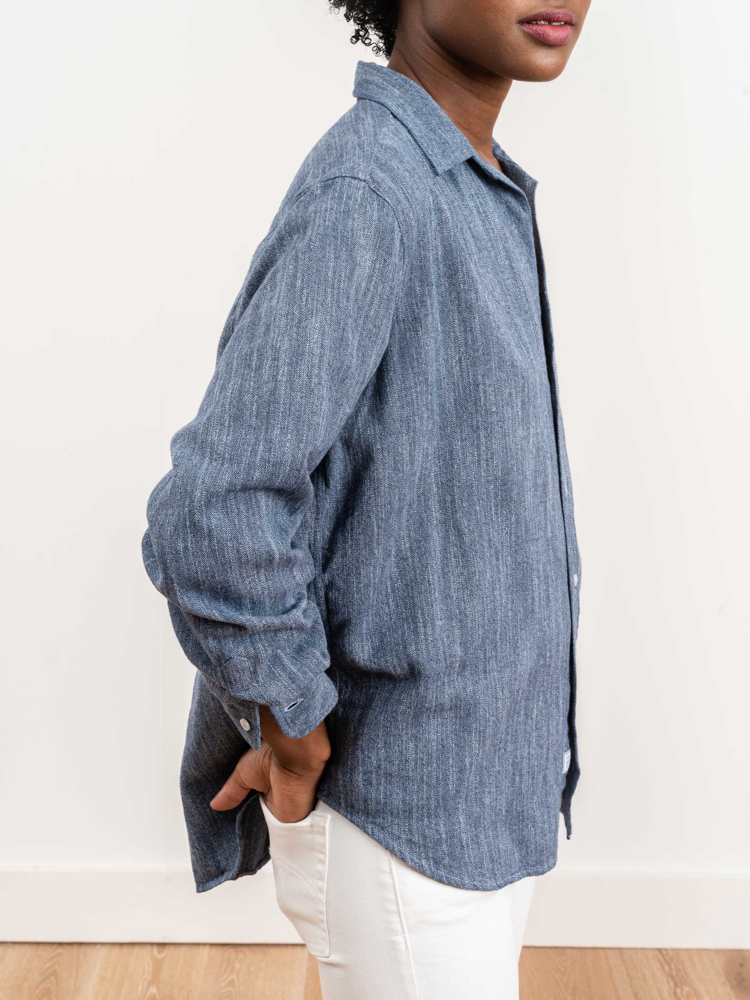 eileen shirt - washed indigo - Image 6