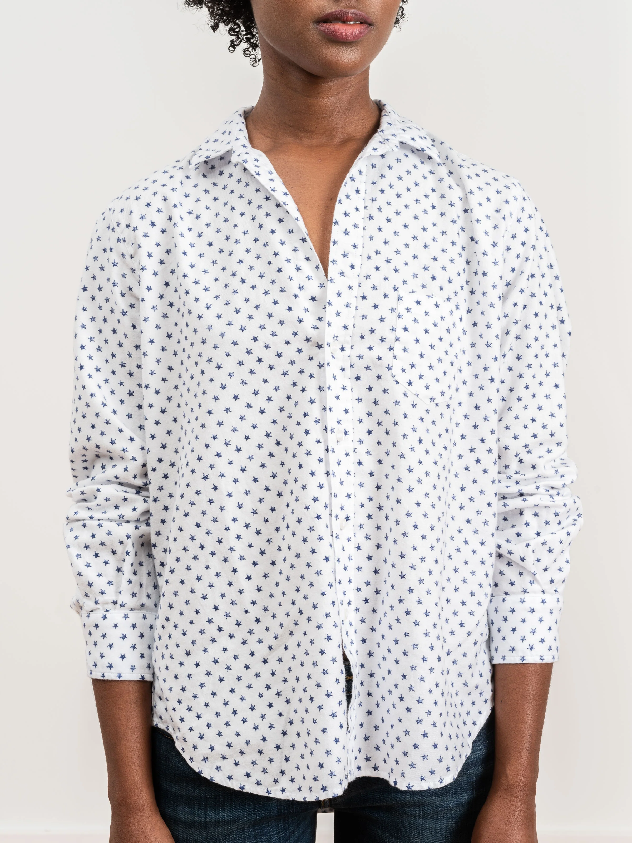 eileen shirt - white w/ navy stars - Image 4