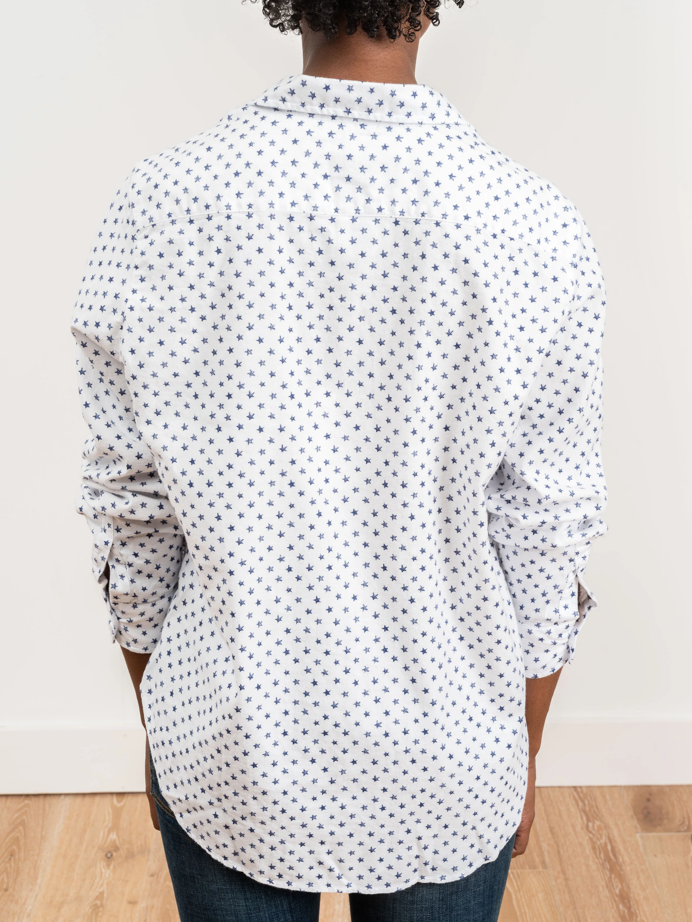 eileen shirt - white w/ navy stars - Image 5