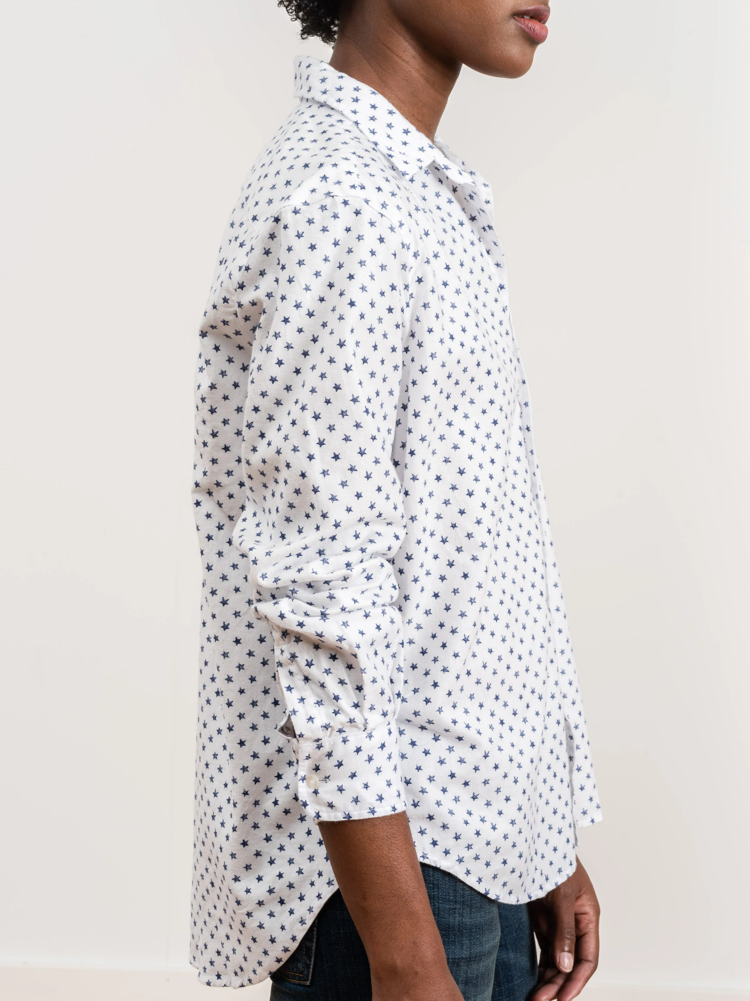 eileen shirt - white w/ navy stars - Image 6