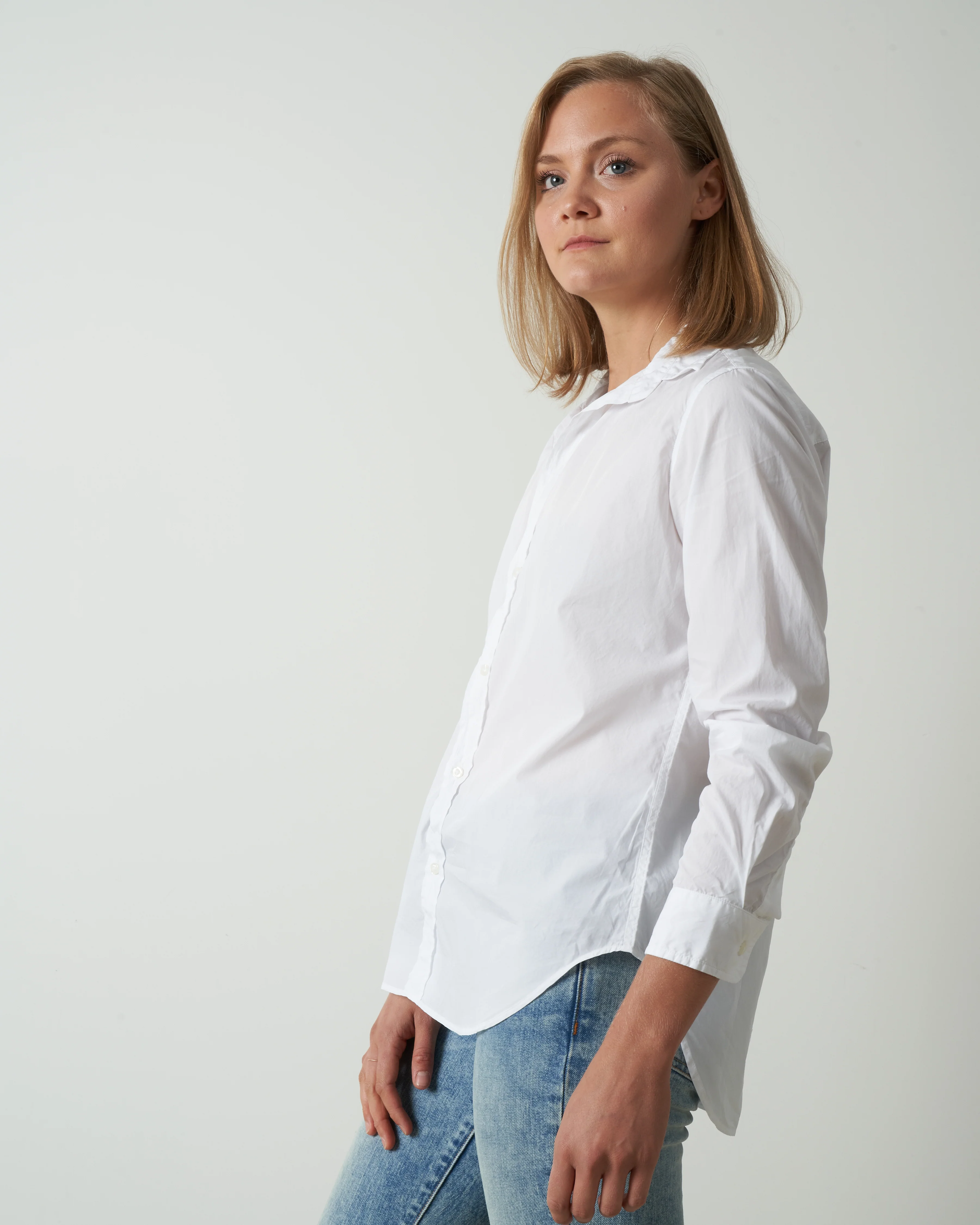 frank button down - white