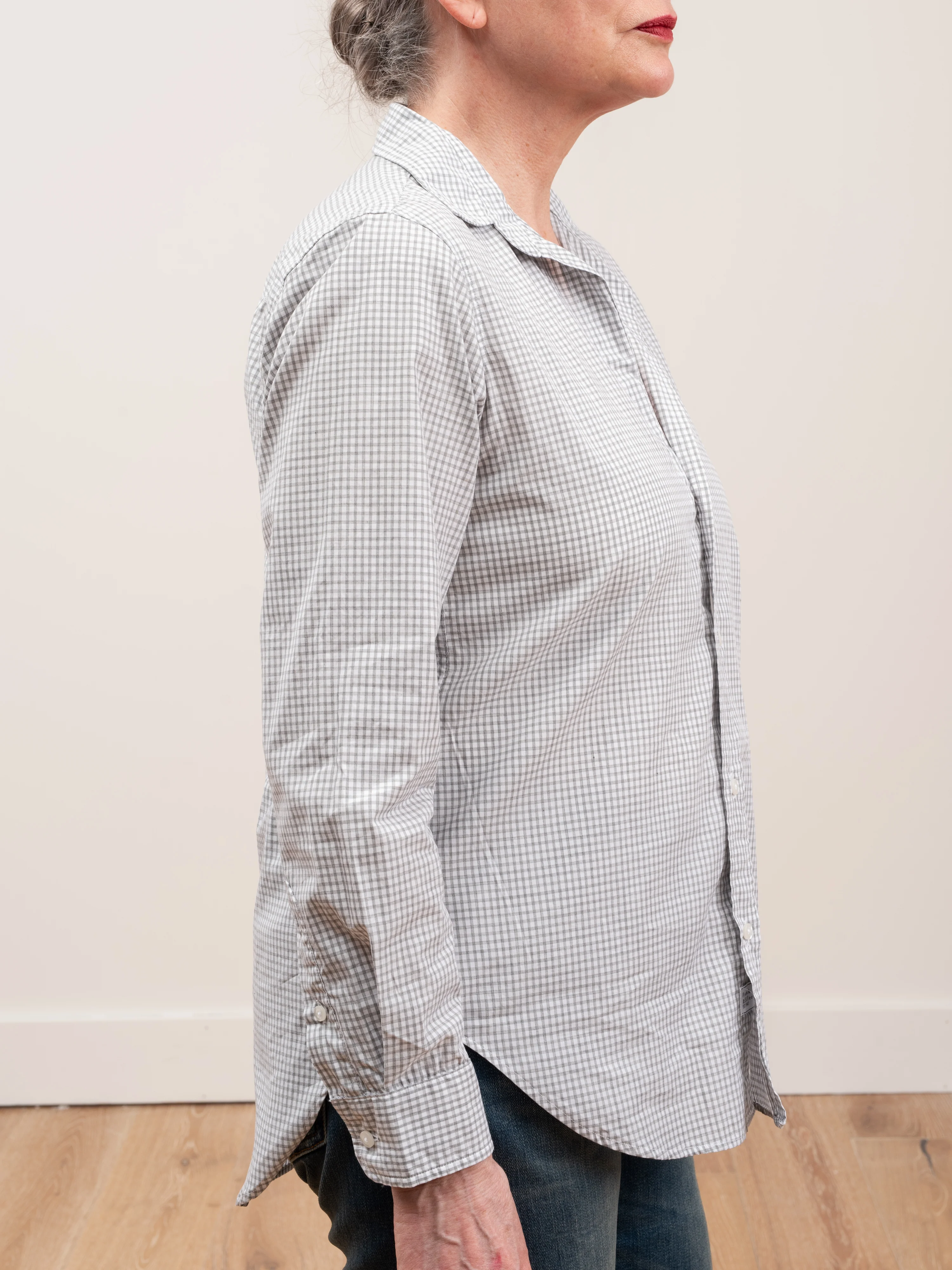 frank shirt - mini grey check - Image 5
