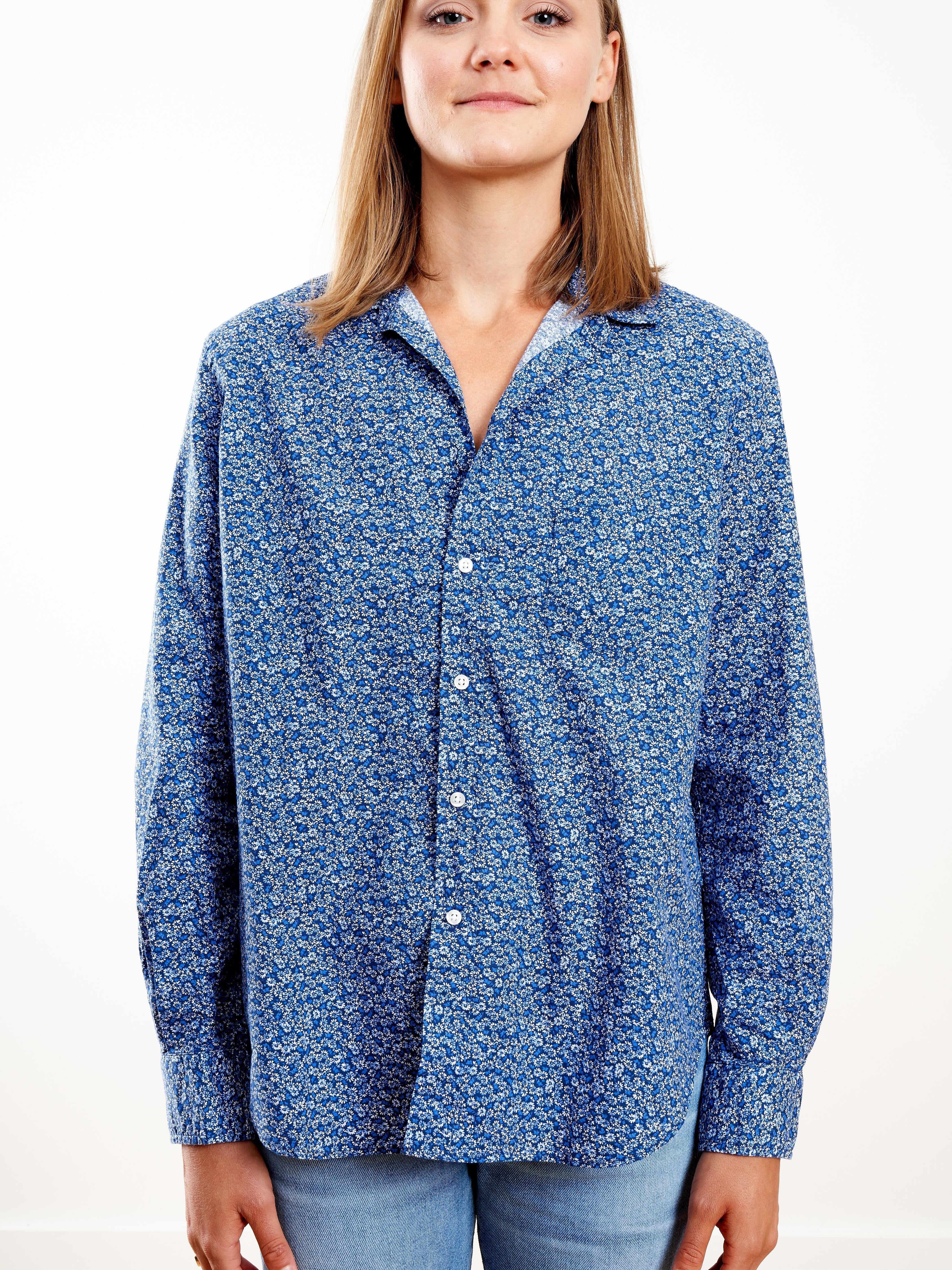 eileen button down - faded blue floarl - Image 3
