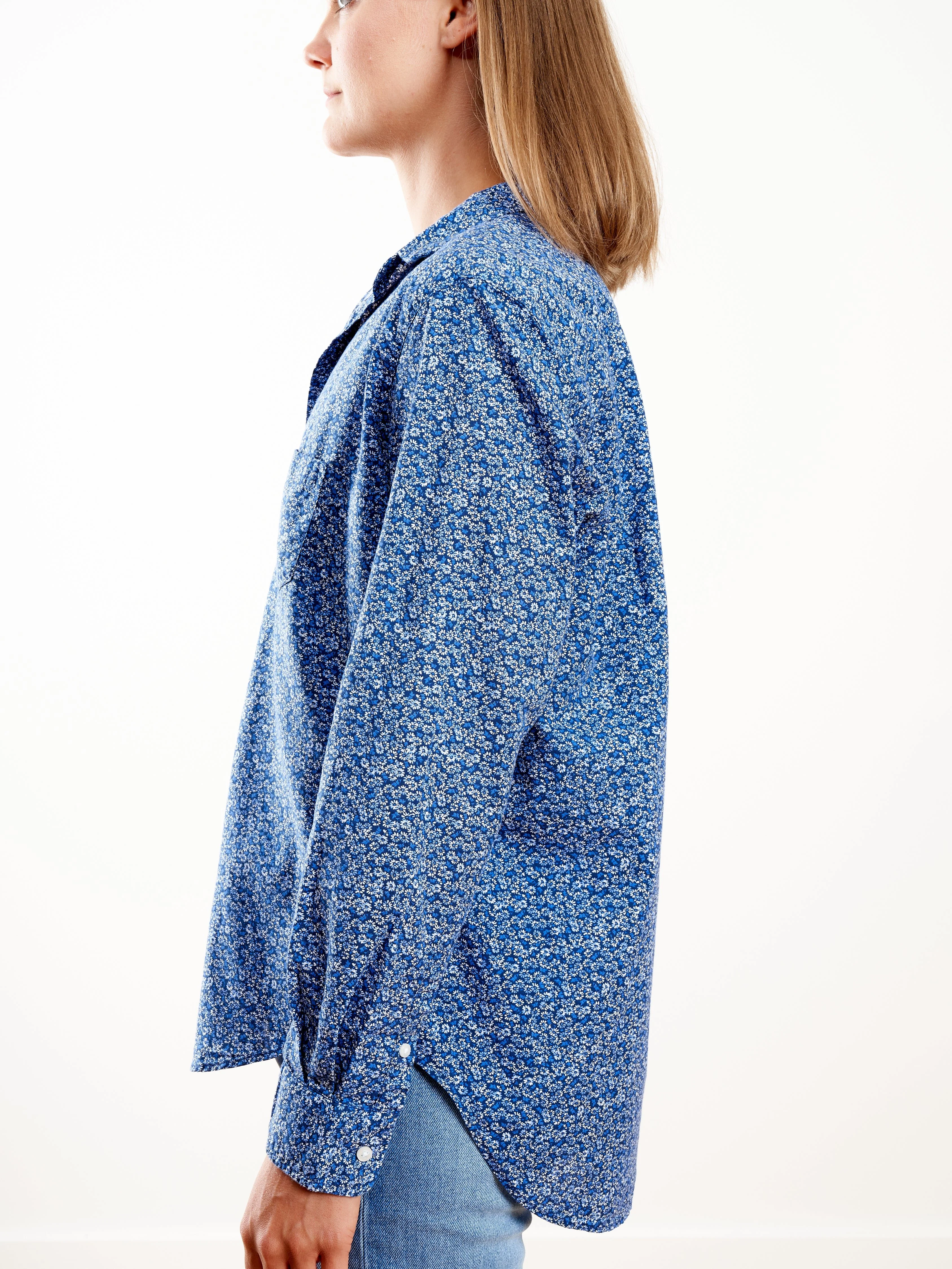 eileen button down - faded blue floarl - Image 5