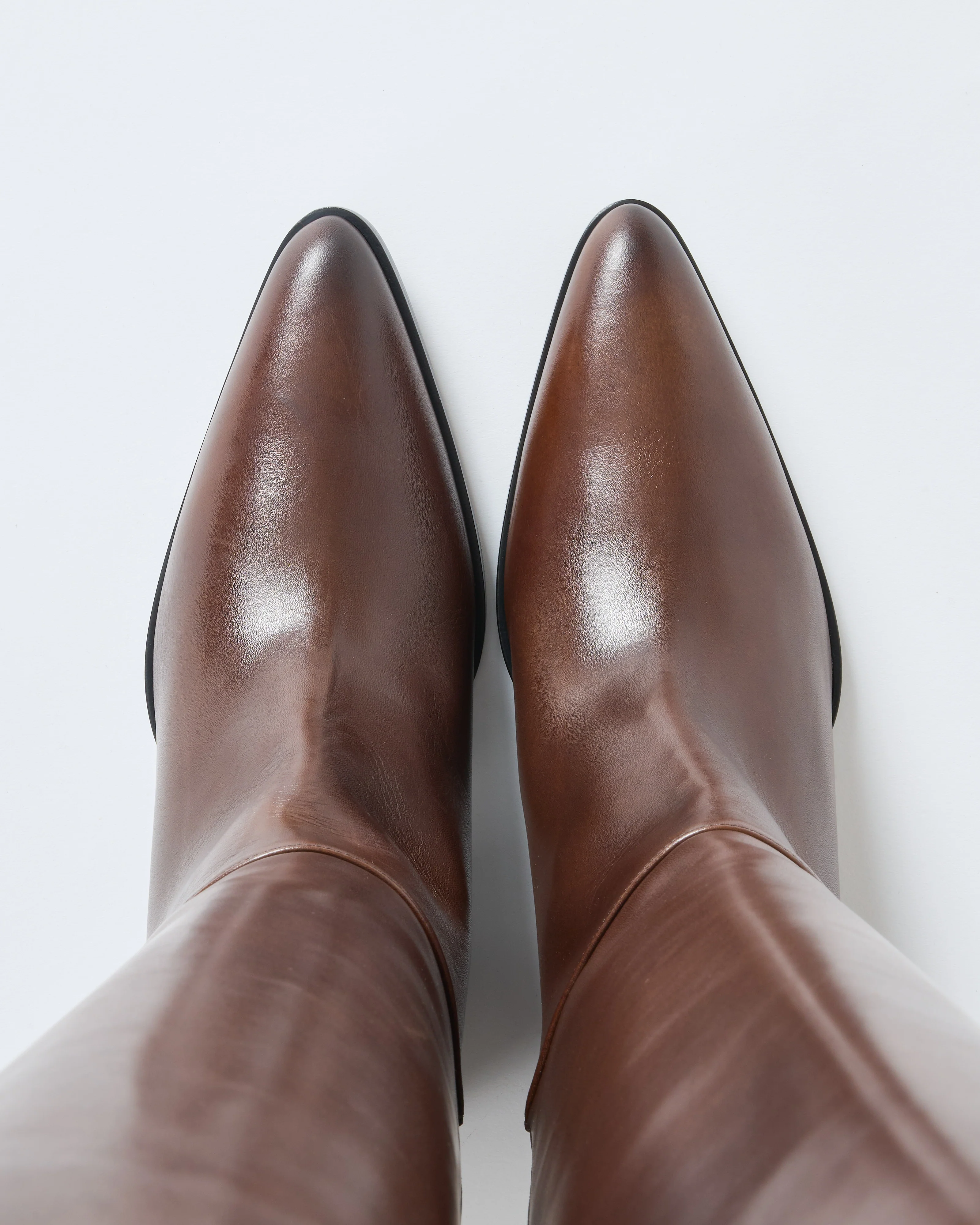 tall leather boot with western toe - Image 3