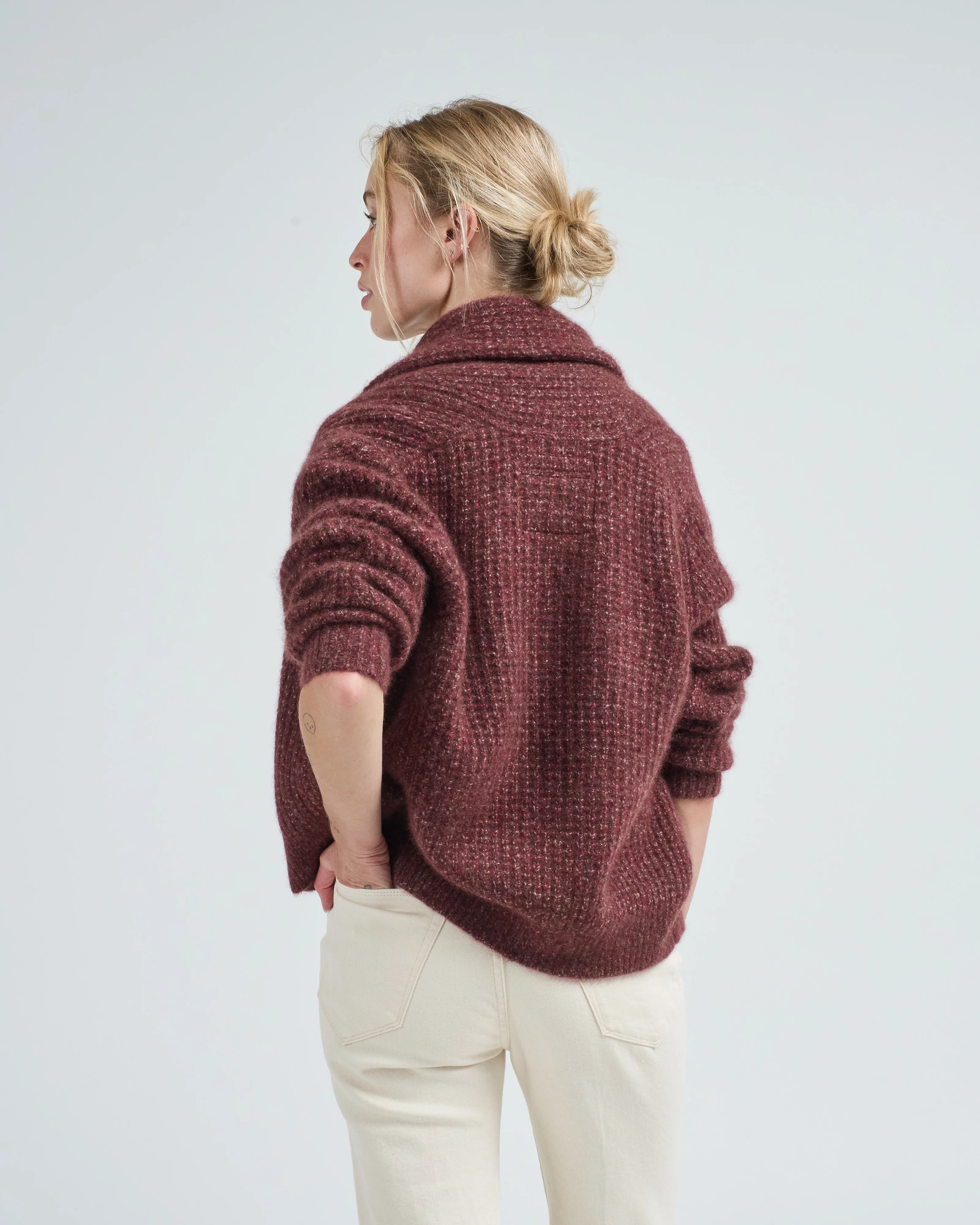 mini waffle cardigan - Image 3