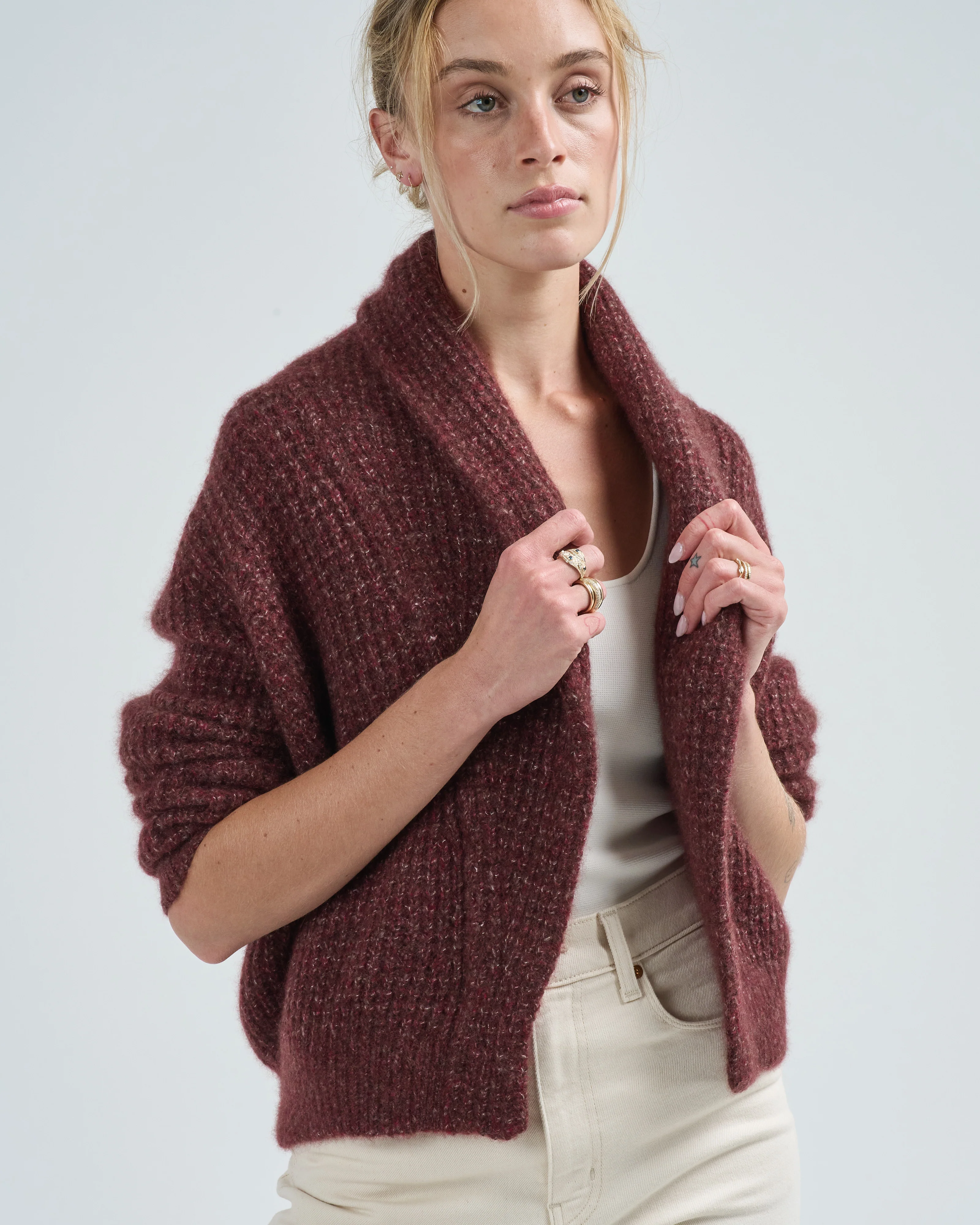 mini waffle cardigan - Image 4