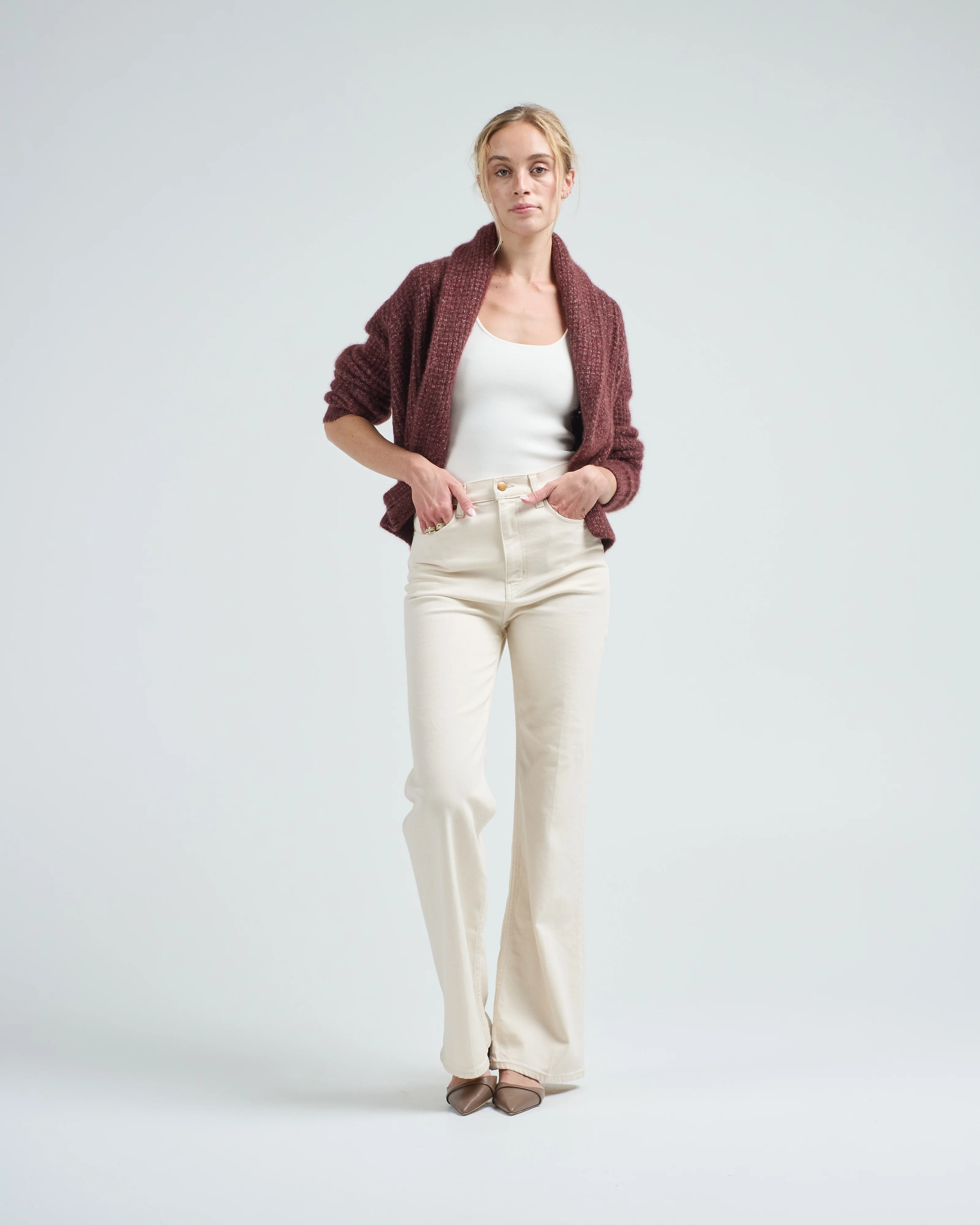 mini waffle cardigan - Image 5