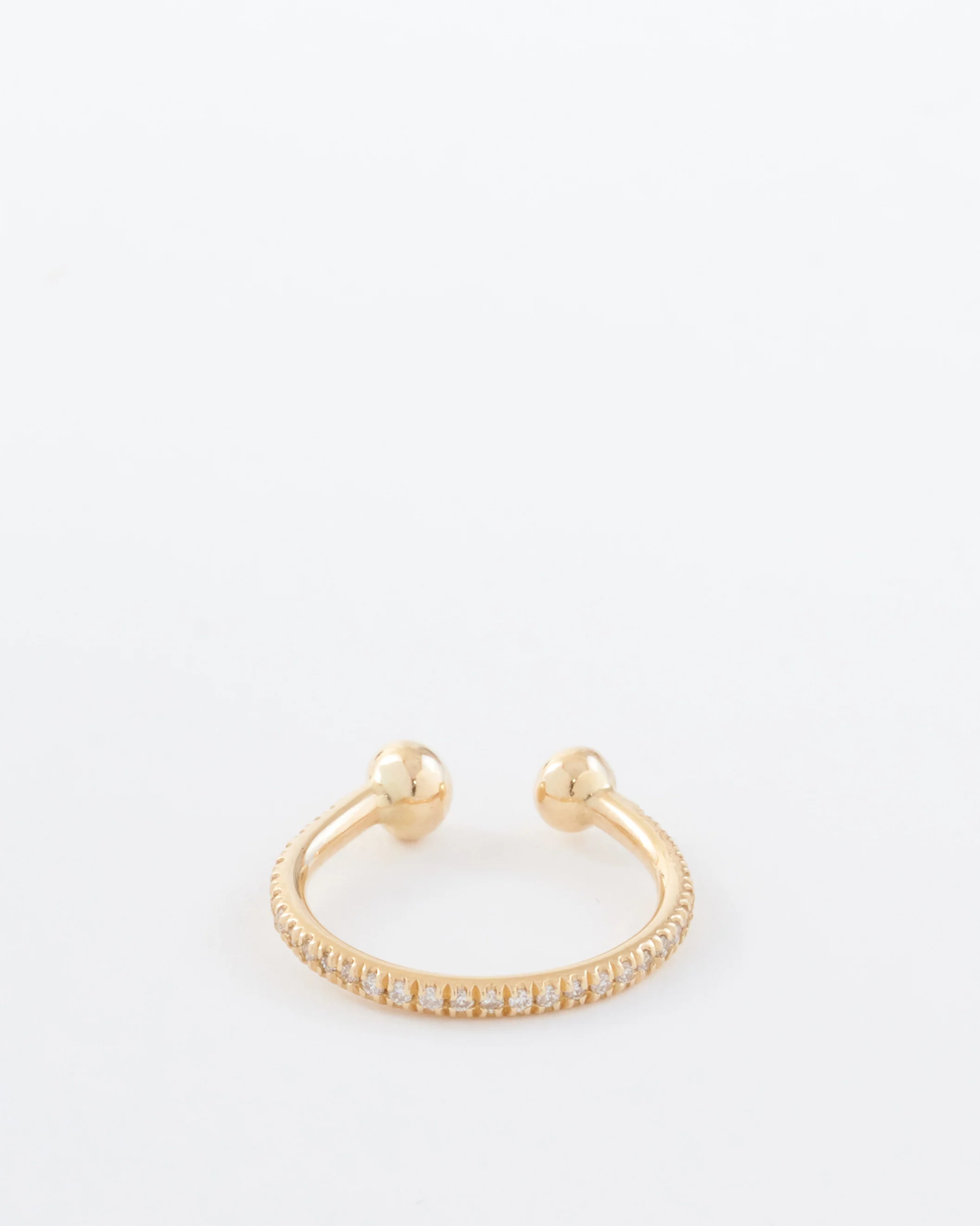 disc ear cuff with white pavé diamonds