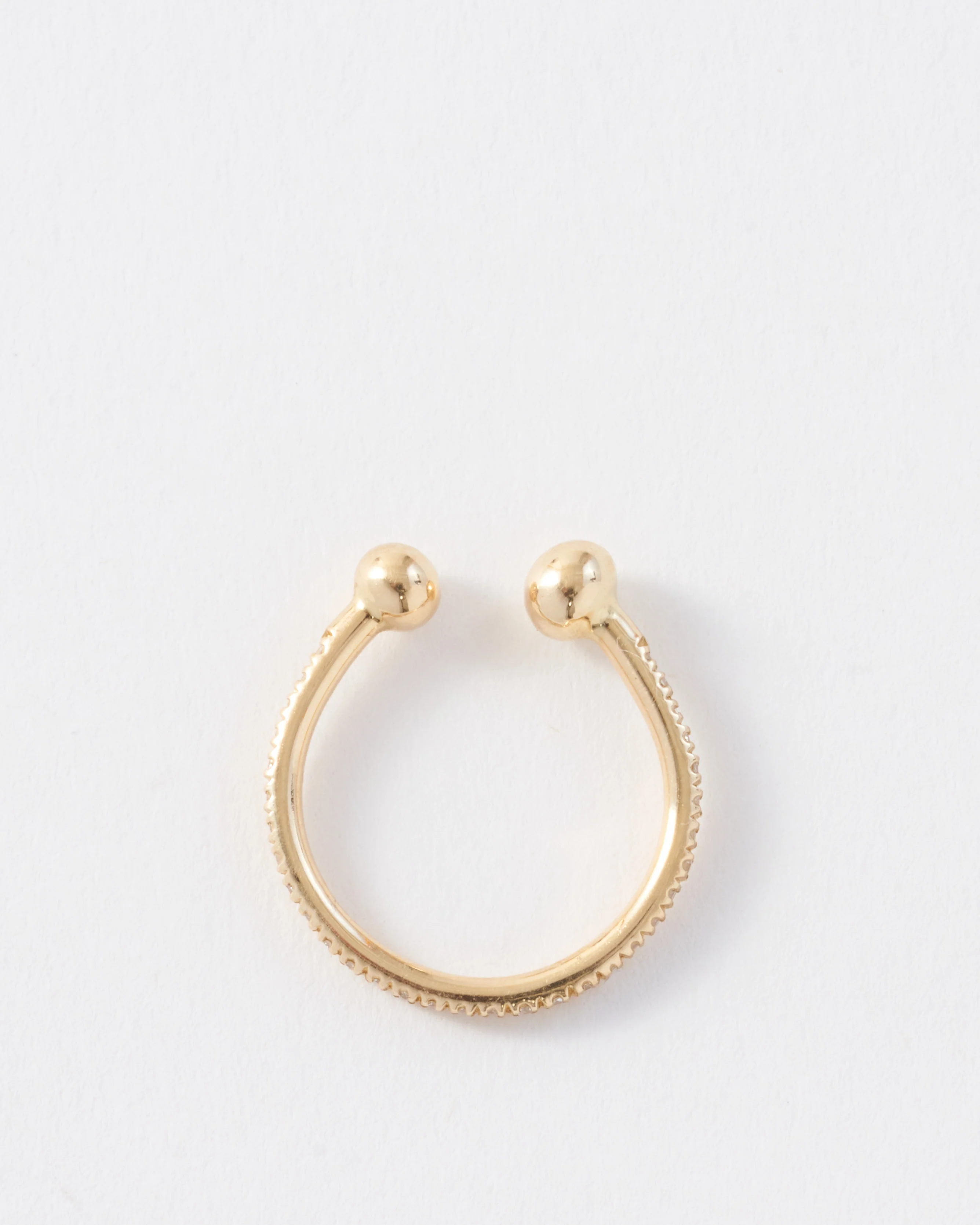 disc ear cuff with white pavé diamonds - Image 4