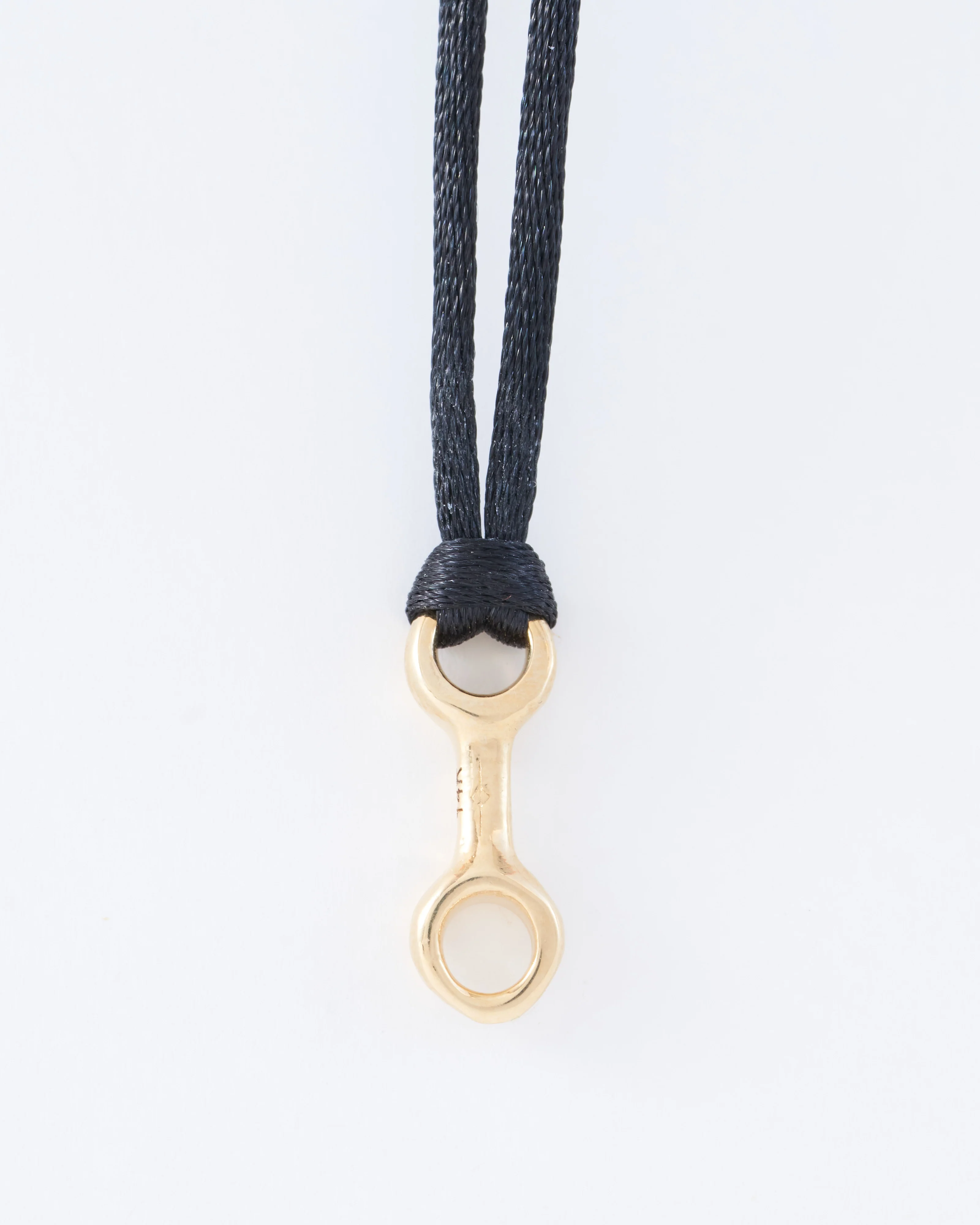 mini double beam link on silky cord necklace - Image 2