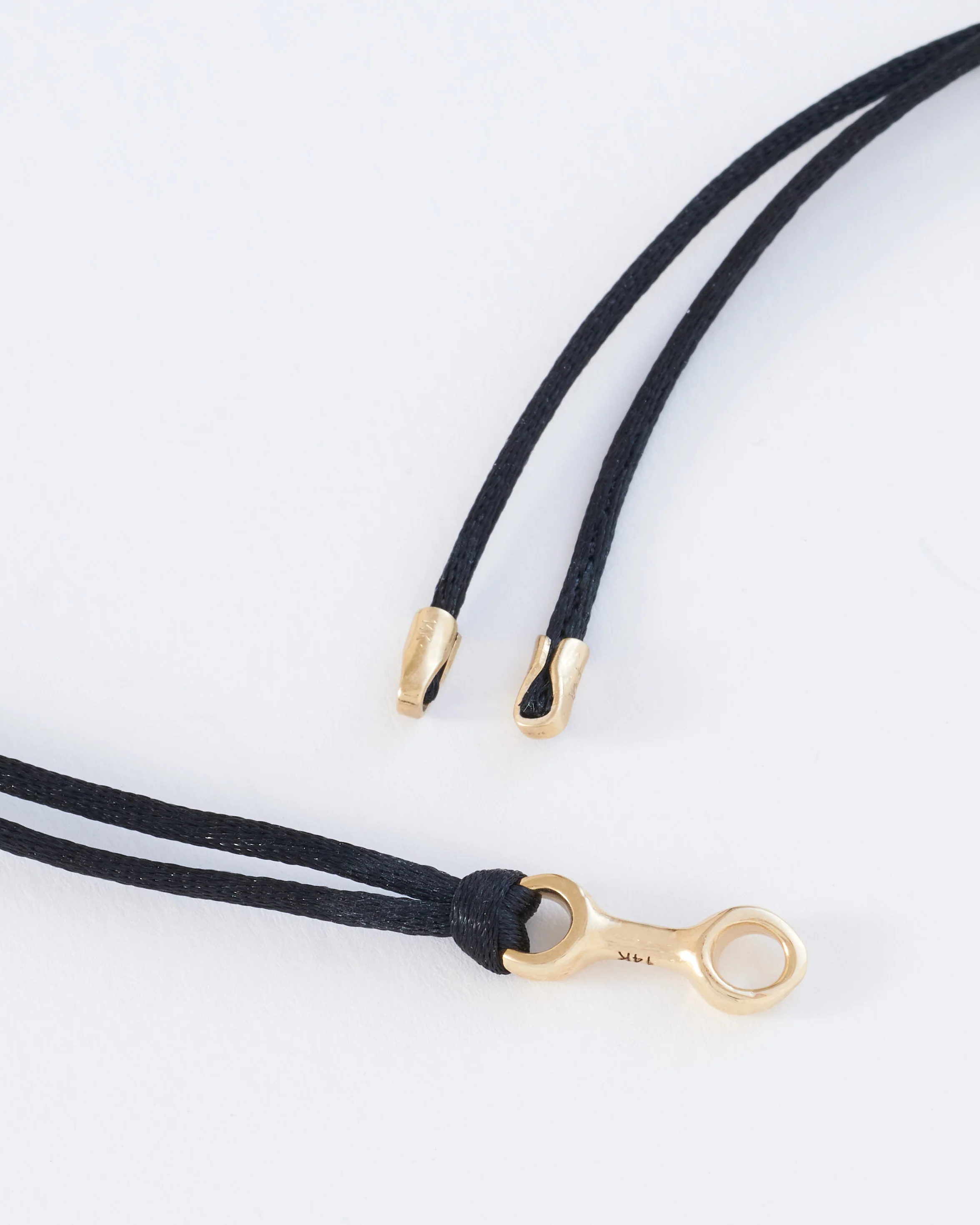 mini double beam link on silky cord necklace - Image 3