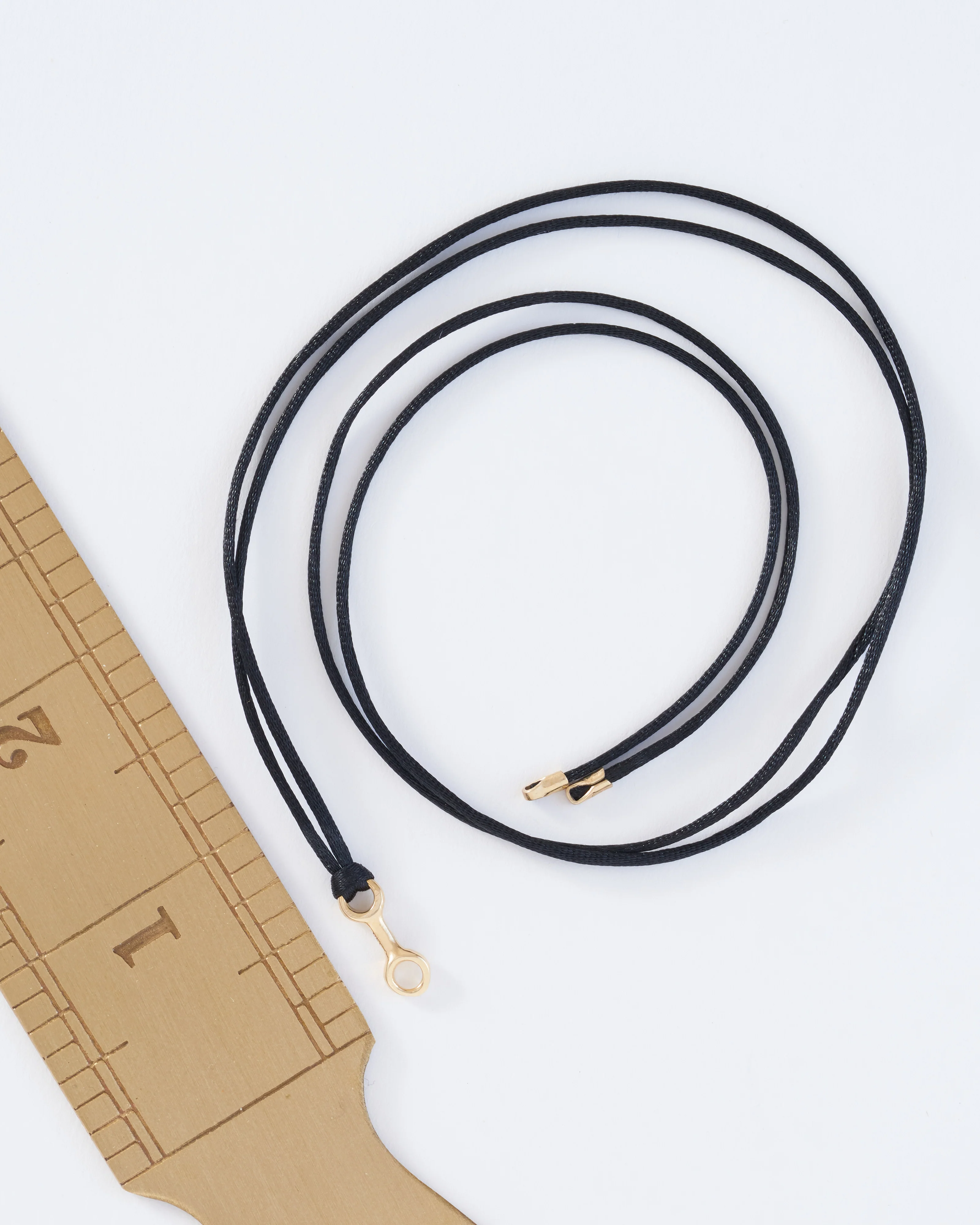 mini double beam link on silky cord necklace - Image 4