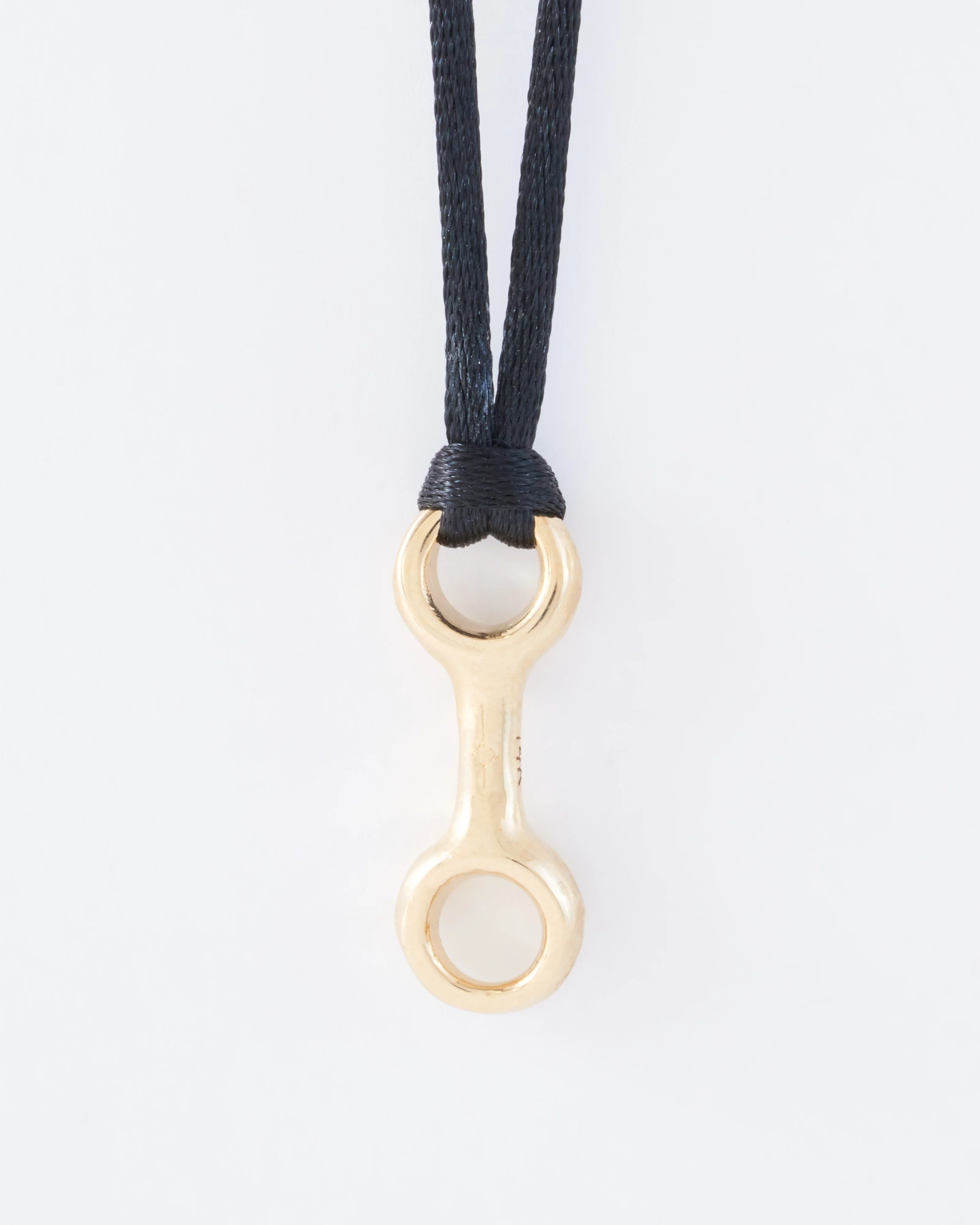 medium double beam link on silky cord necklace - Image 2