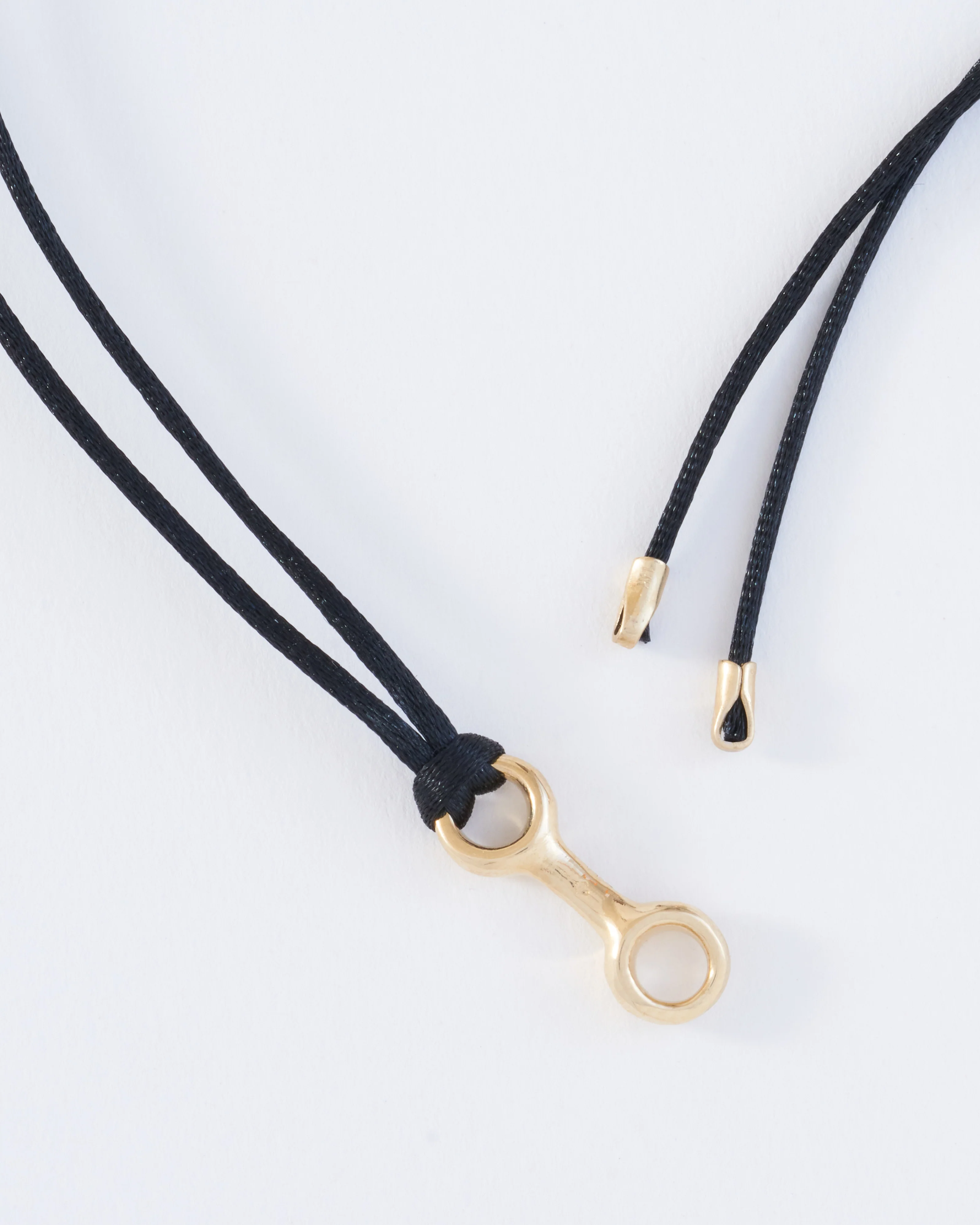 medium double beam link on silky cord necklace - Image 3