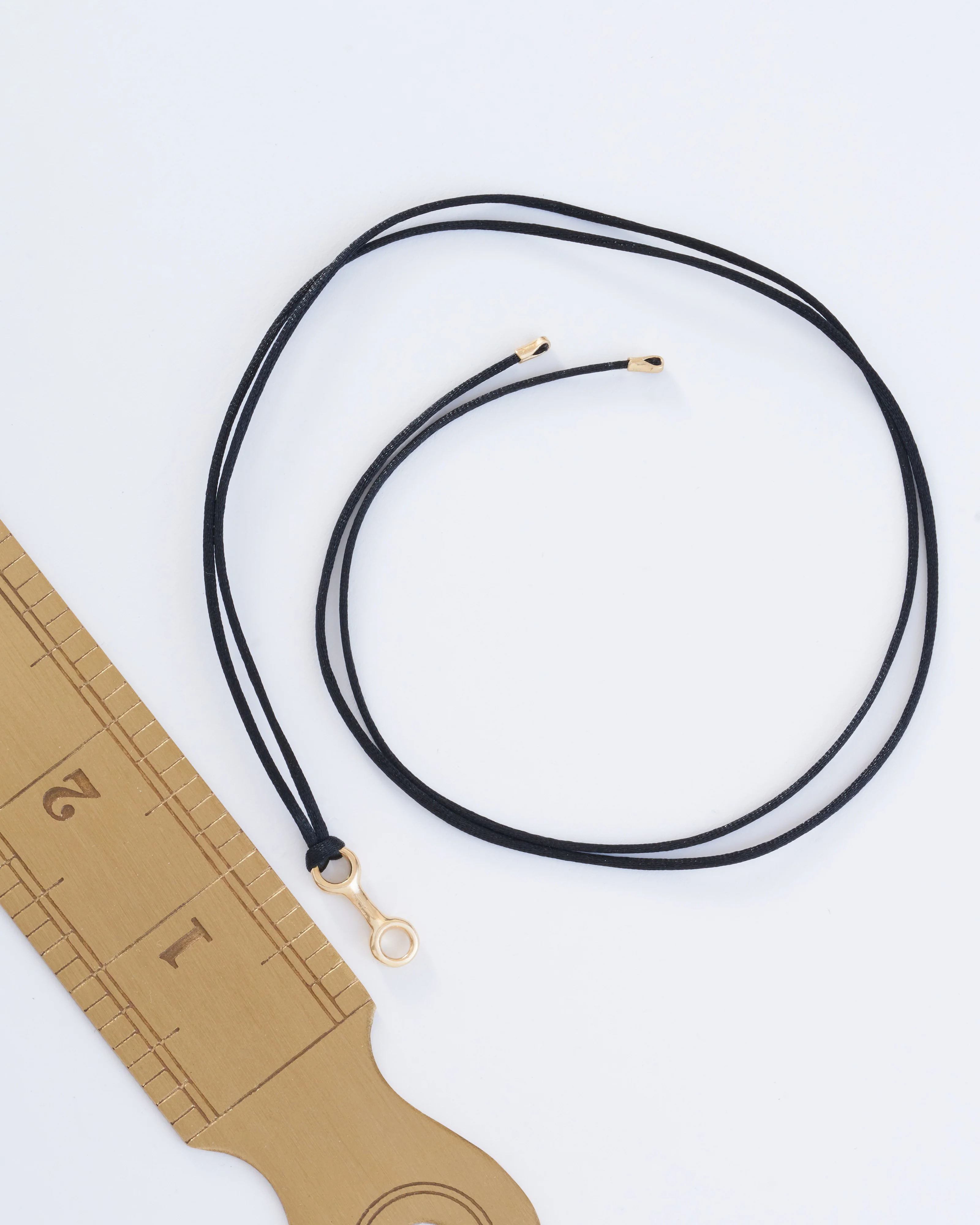 medium double beam link on silky cord necklace - Image 4
